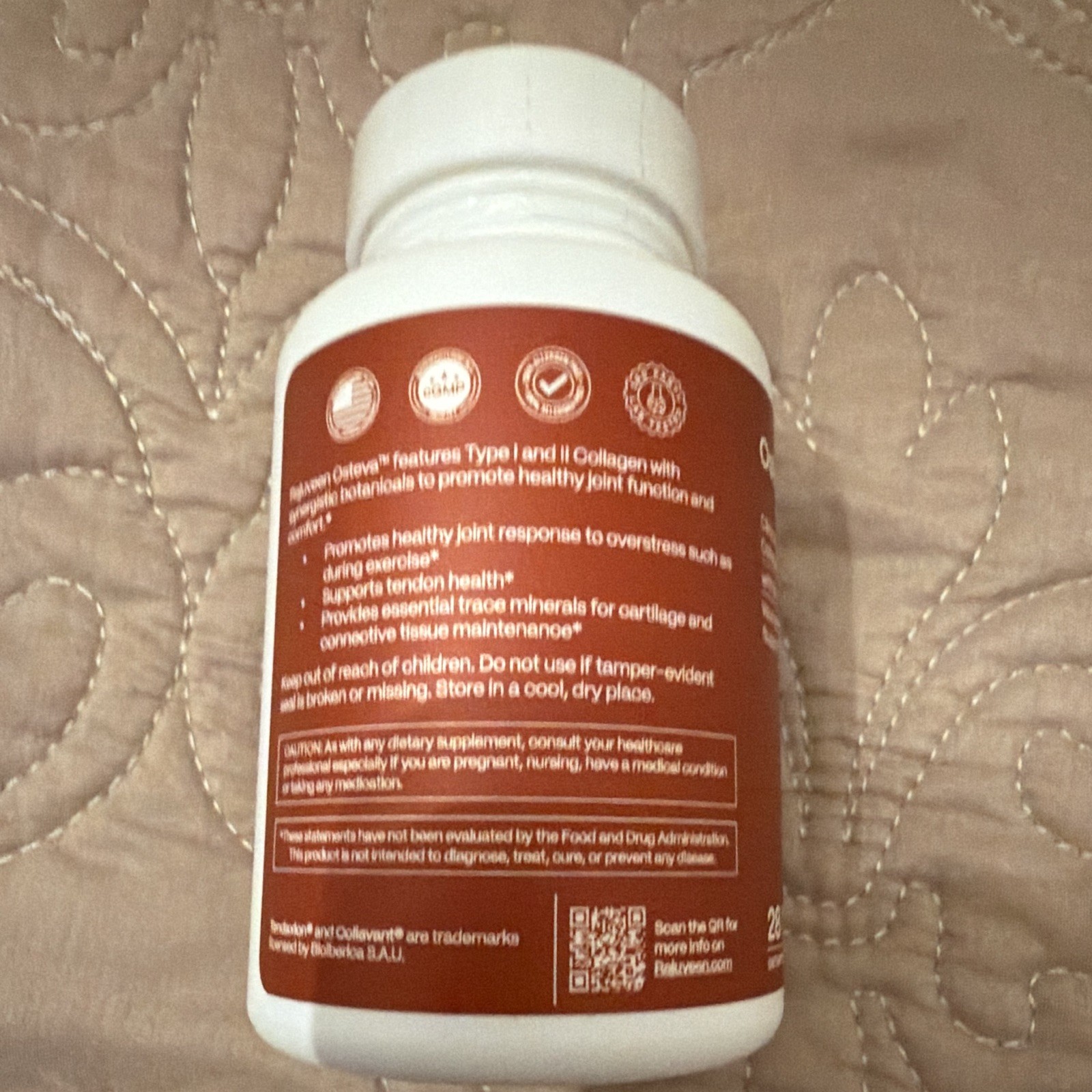 Osteva Collagen Joint Support Capsules w/ Boswellia Turmeric, 28 Veggie