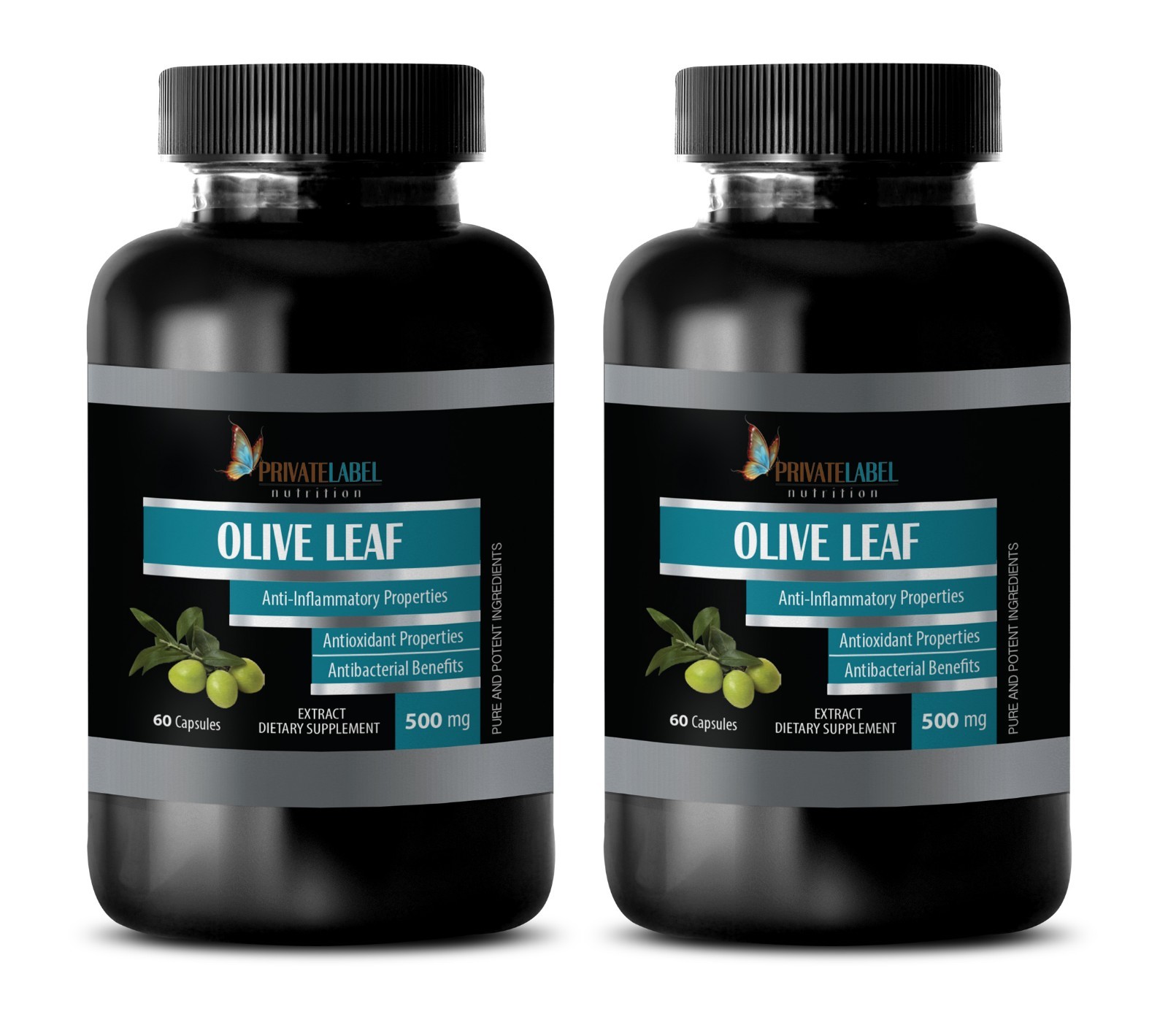 Olive Oil – OLIVE LEAF EXTRACT 500mg Capsules – Fat Burner Pills – 2 Bottles