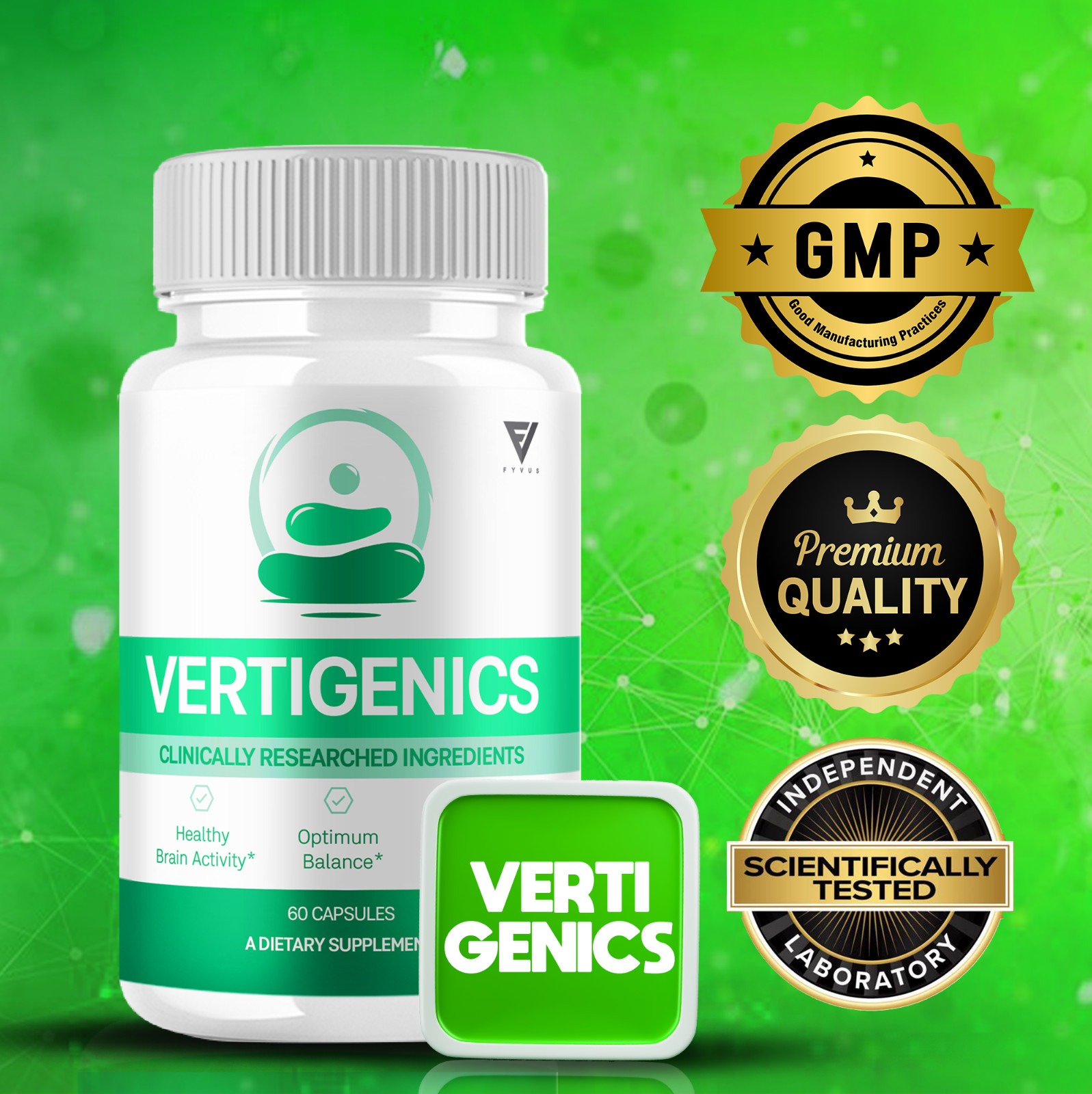 (2 Pack) Vertigenics Brain and Nootropic Supplement Vertigenix (120 Capsules)