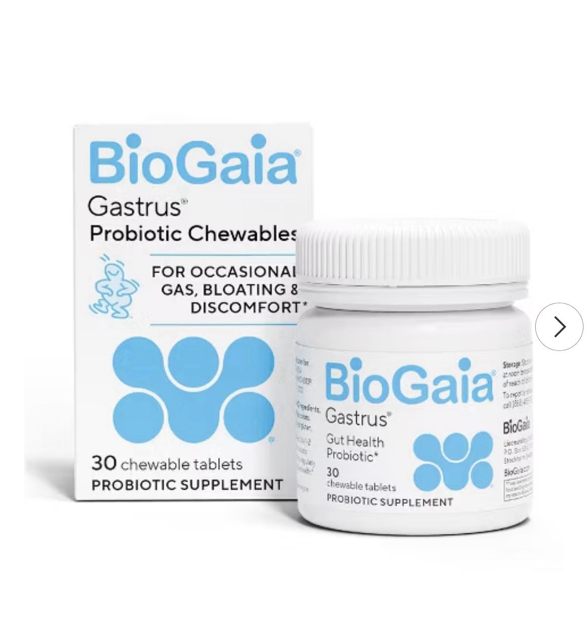 BioGaia Gastrus Probiotic Chewables 30 Tablets Mandarin Non-GMO Gluten Free