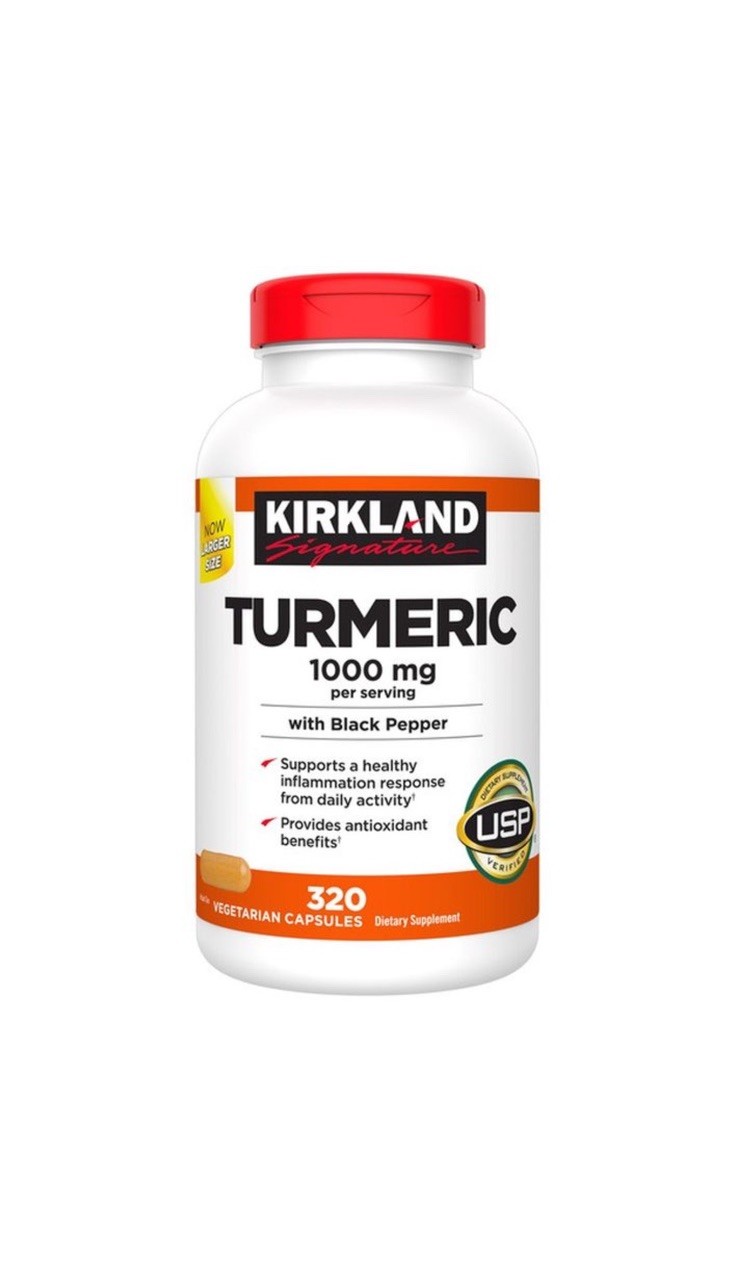 Kirkland Signature Turmeric 1000mg Black Pepper 320 Capsules Inflammation