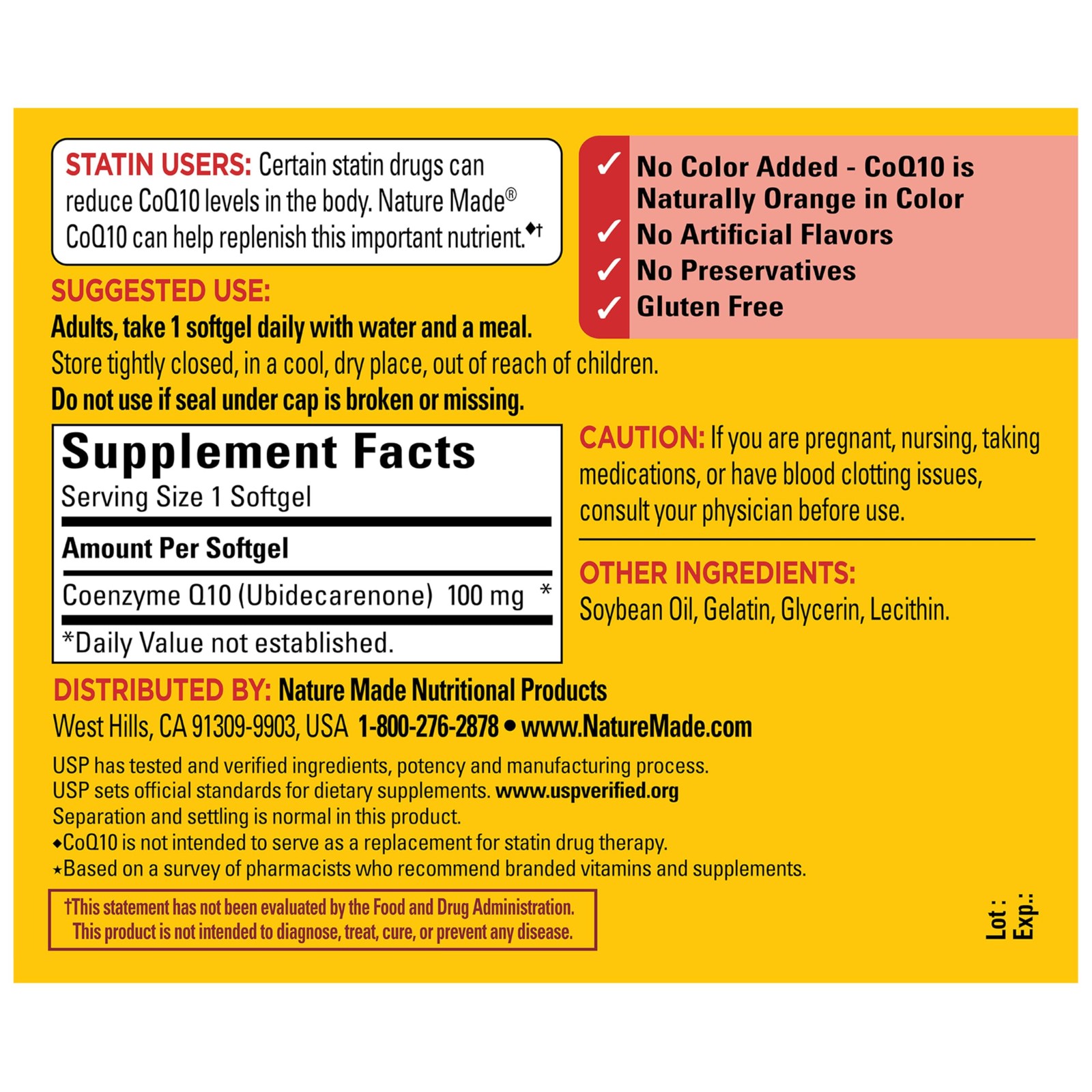 Nature Made CoQ10 100mg Softgels, Dietary Supplement 120 Count (Pack of 1)