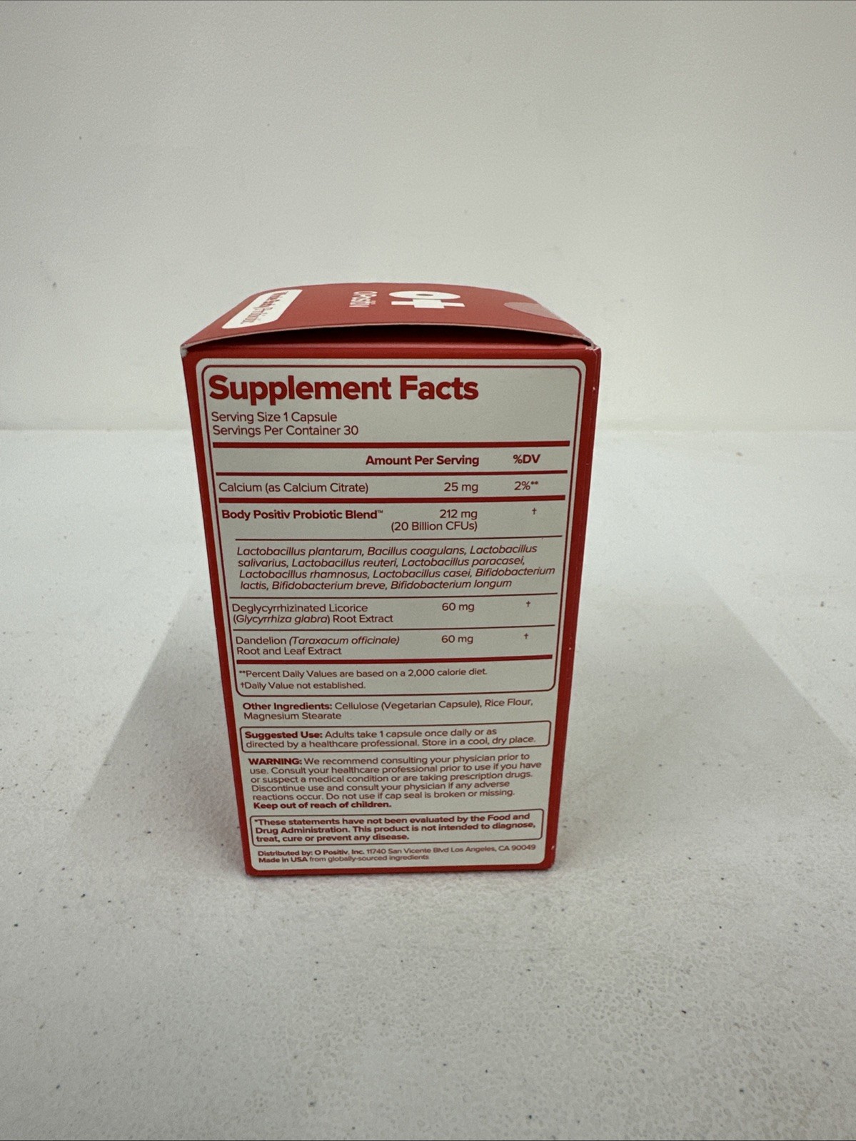 O Positiv URO Whole Body Probiotic 3-In-1 Probiotic Support 30 Caps NEW Exp 6/26