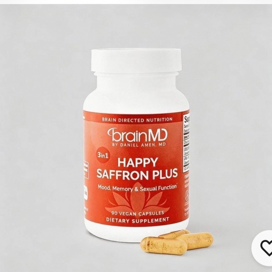 BrainMD Happy Saffron Plus 90 Vegan Capsules Mood Memory Function Supplement
