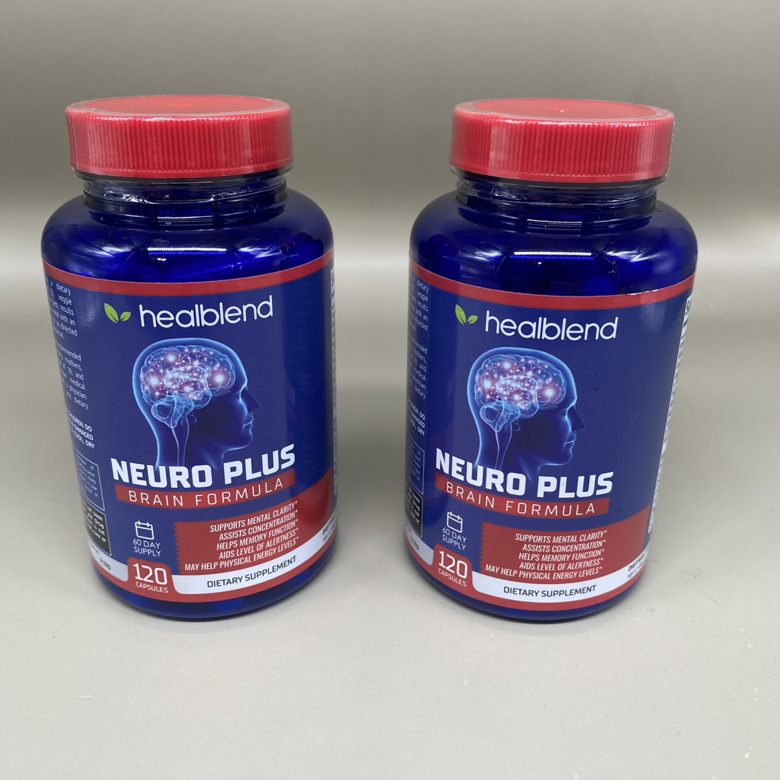 Lot Of 2- Neuro Plus Brain Booster Supports Brain Health Mental Clarity & Focus