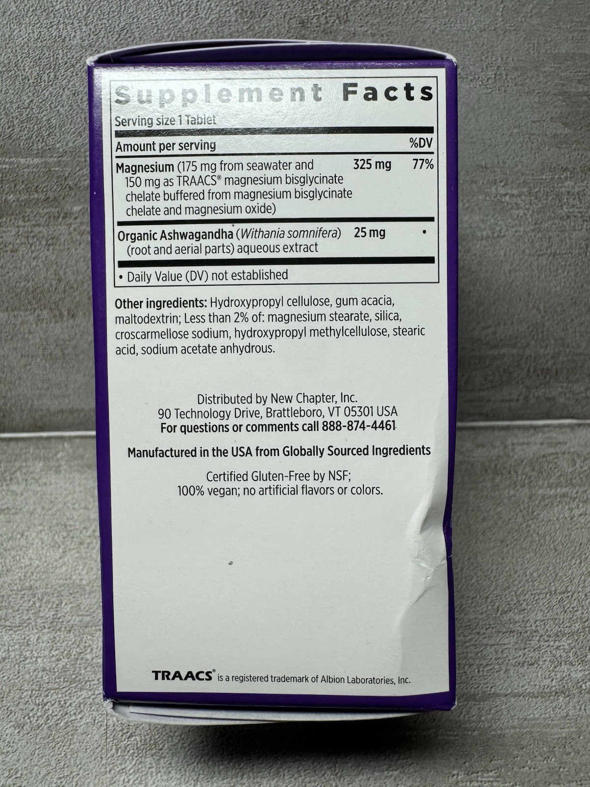 New Chapter Magnesium + Ashwagandha 30 Tablets Vegan NSF Certified Exp 01/27