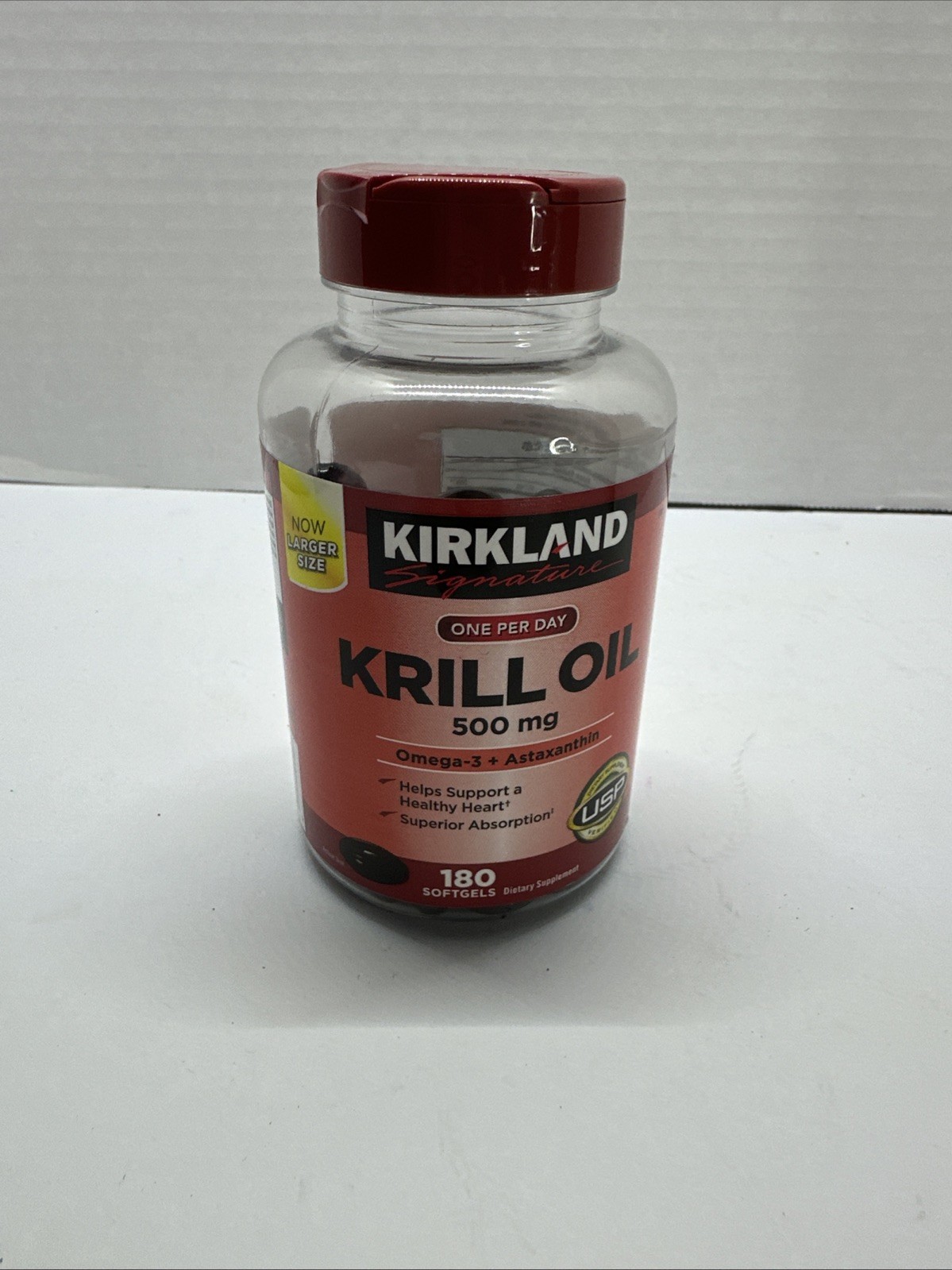 Kirkland Signature Krill Oil 500mg Omega-3 Astaxanthin Heart Health 180 Softgels