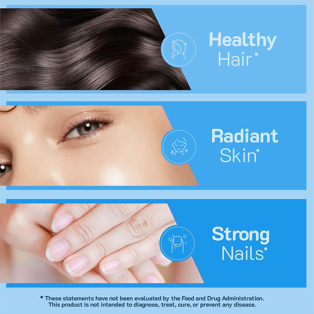 Maximum Strength Biotin 10000mcg For Hair Skin Nail Growth Supplement 60 Gummies