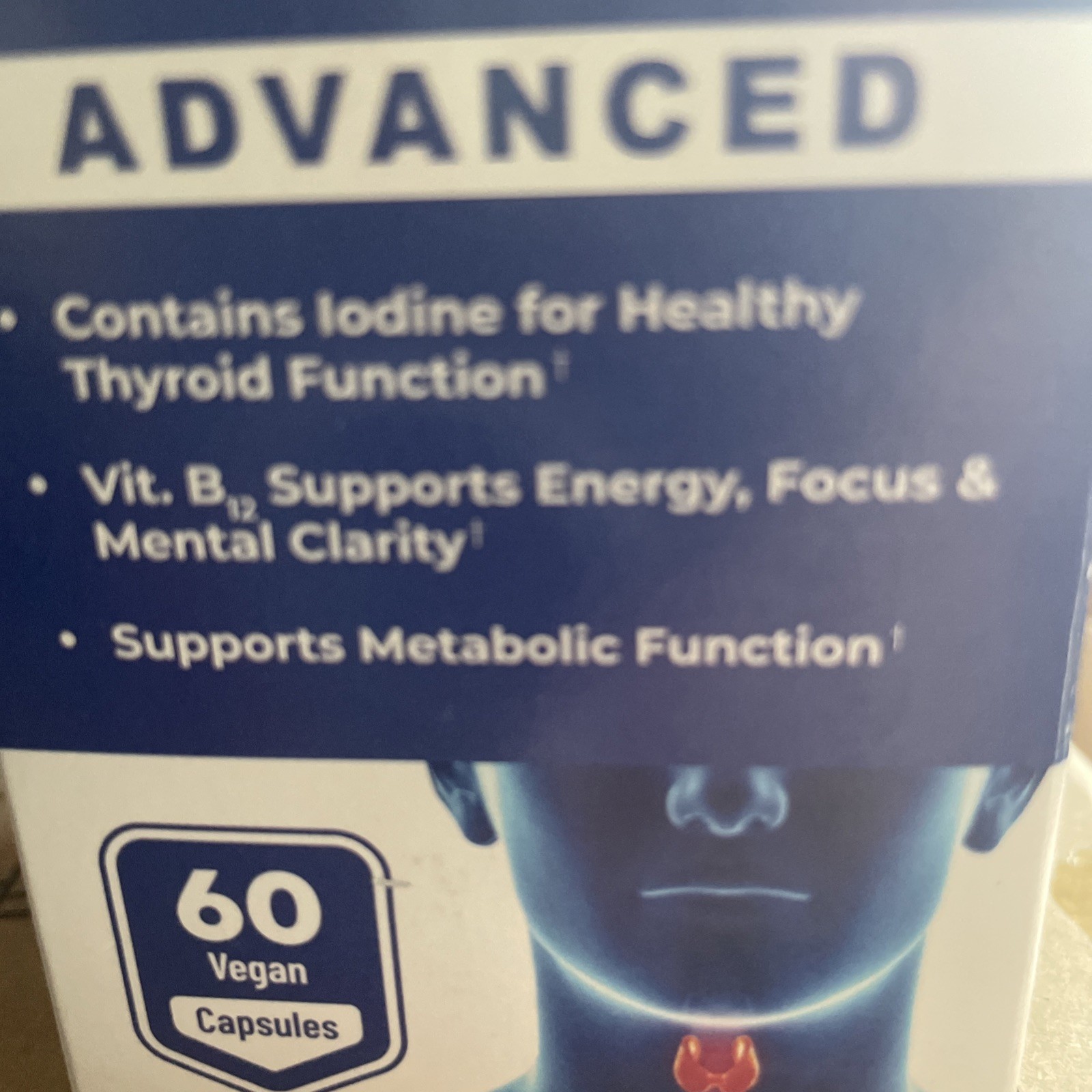 1 Body Thyroid Support Supplement Advanced 30 Day Supply (60 Caps) With Iodine