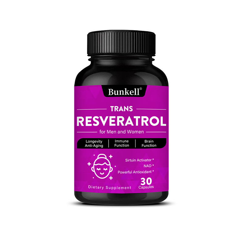 Resveratrol Capsules Anti-Aging Antioxidants, Brain & Immune Support