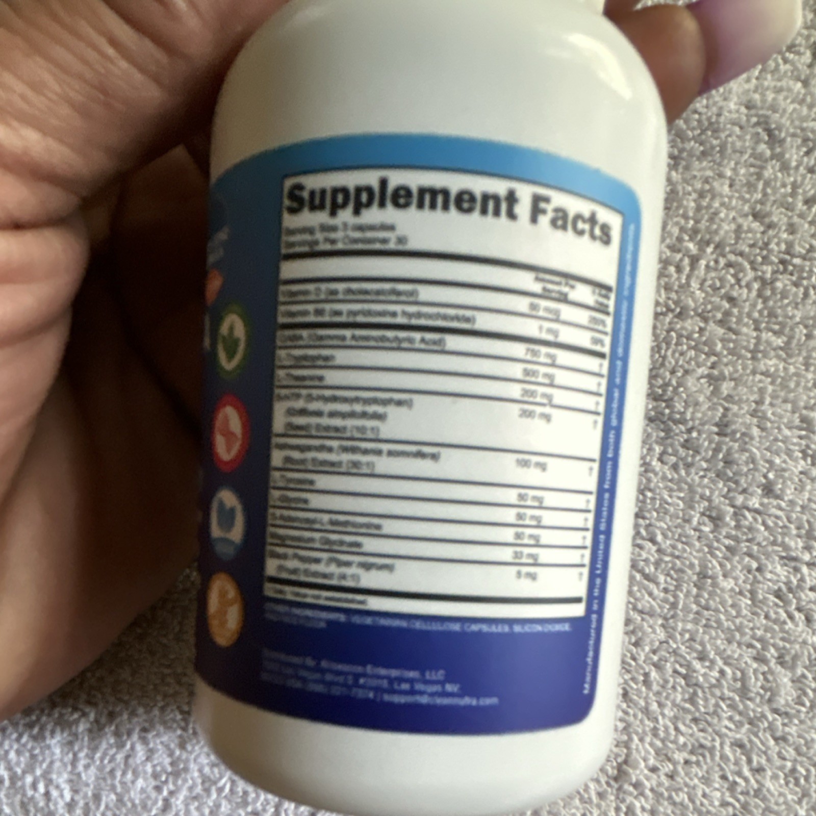 Clean Nutra Ashwagandha Magnesium L-Theanine Vegan Capsules Sleep Stress 90ct