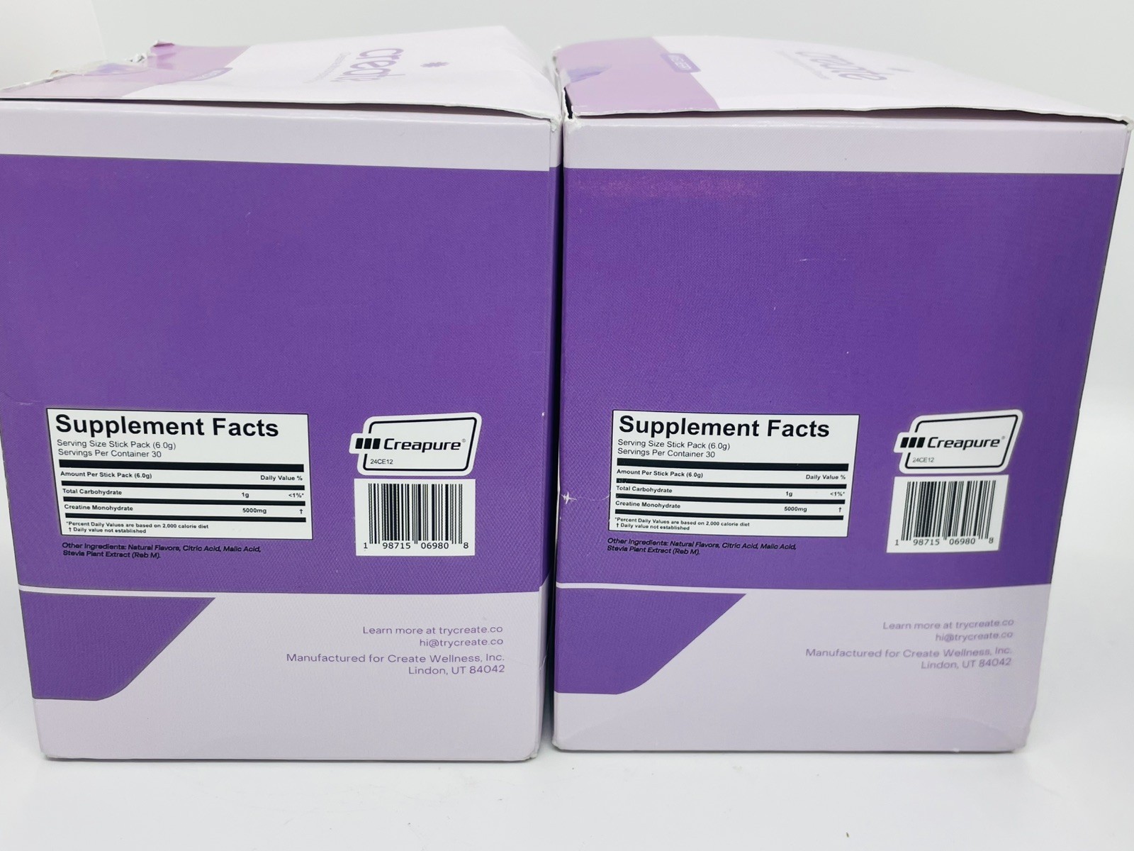 2 Pack Create Creatine Monohydrate On-The-Go Sticks Mixed Berry 60 Ct. Exp 8/27