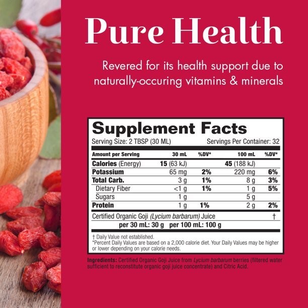 Dynamic Health Goji Gold Certified Organic Goji 100% Juice Supplement 32 fl oz