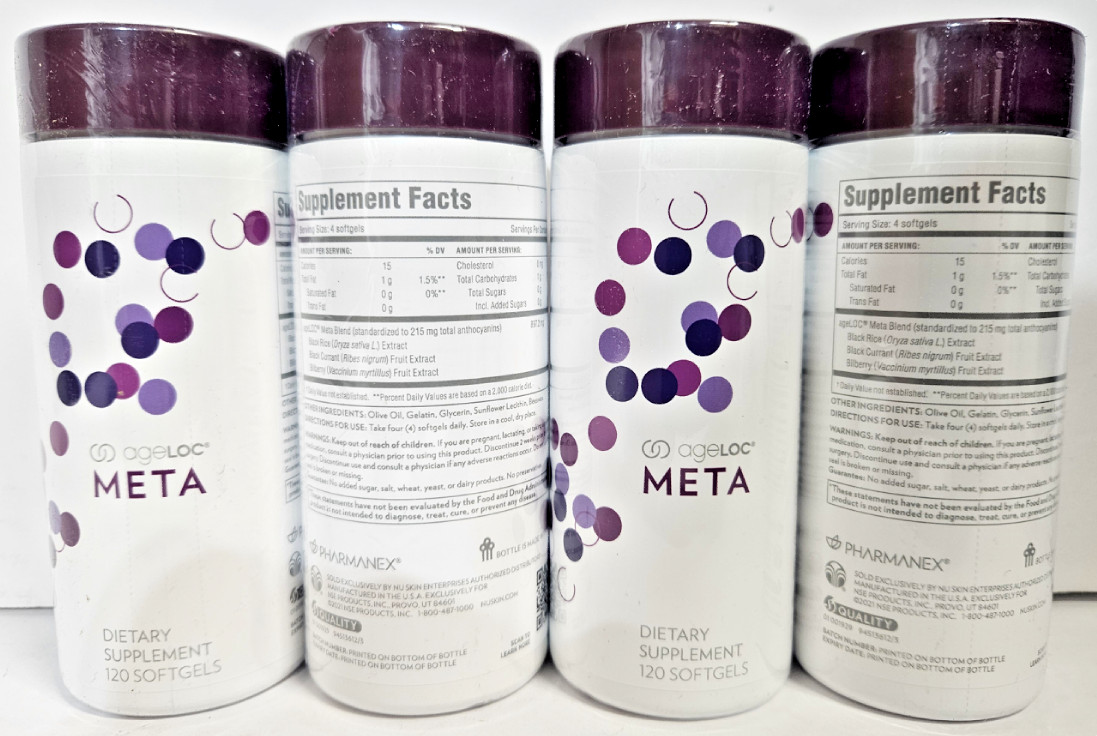 Nu Skin Nuskin Pharmanex ageLOC Meta Sealed 120 Softgels (4 Bottles)