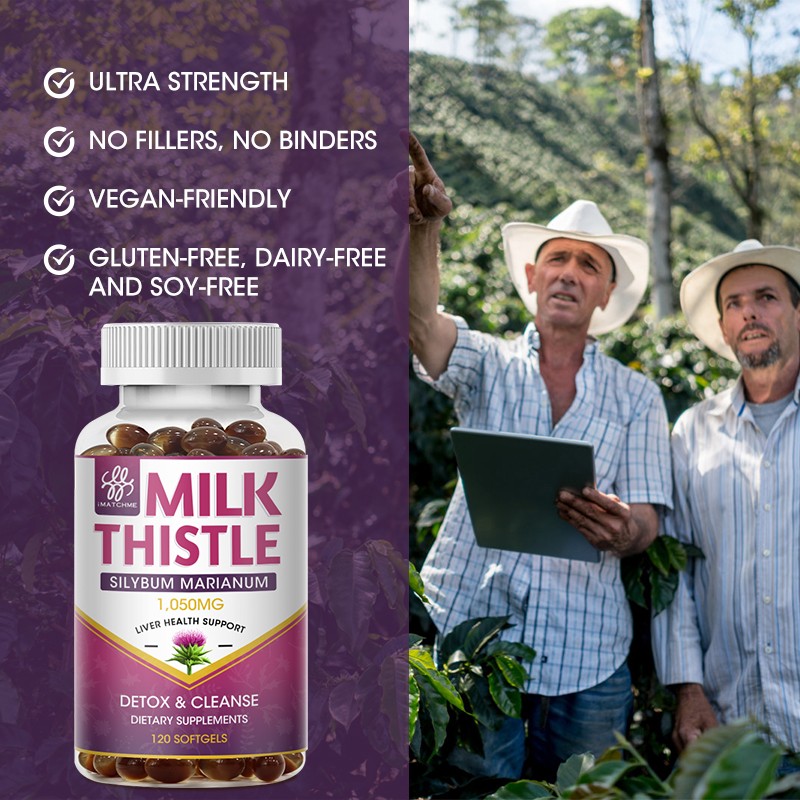 Milk Thistle 1200mg with Dandelion Root – 120 Capsules, Silymarin Liver Cleanse