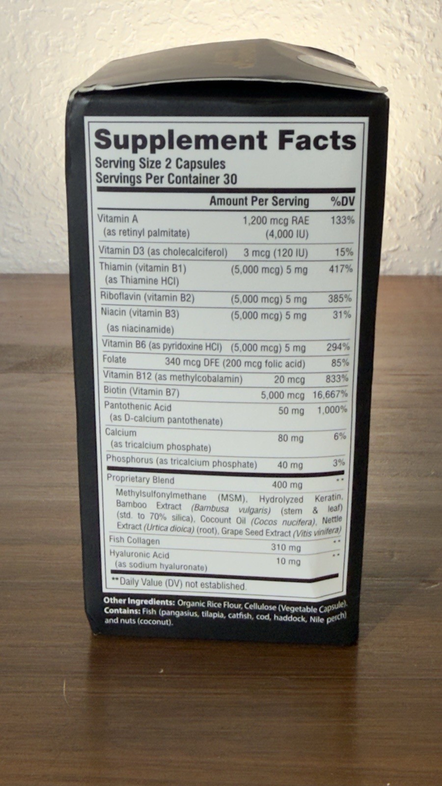 Nutra Harmony Hair Vitamins Hair Skin & Nails Support 25,000mcg 60ct