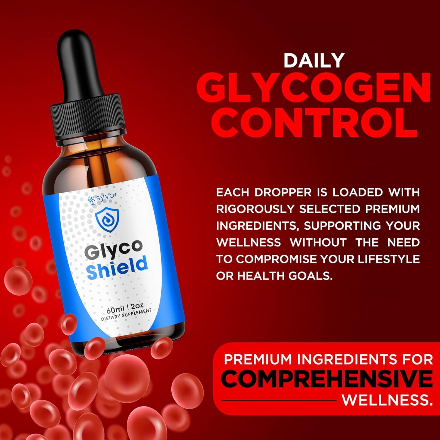 (2 Pack) Glyco Shield Blood Support Drops Advanced Vitamin Supplement 60ML 03/28