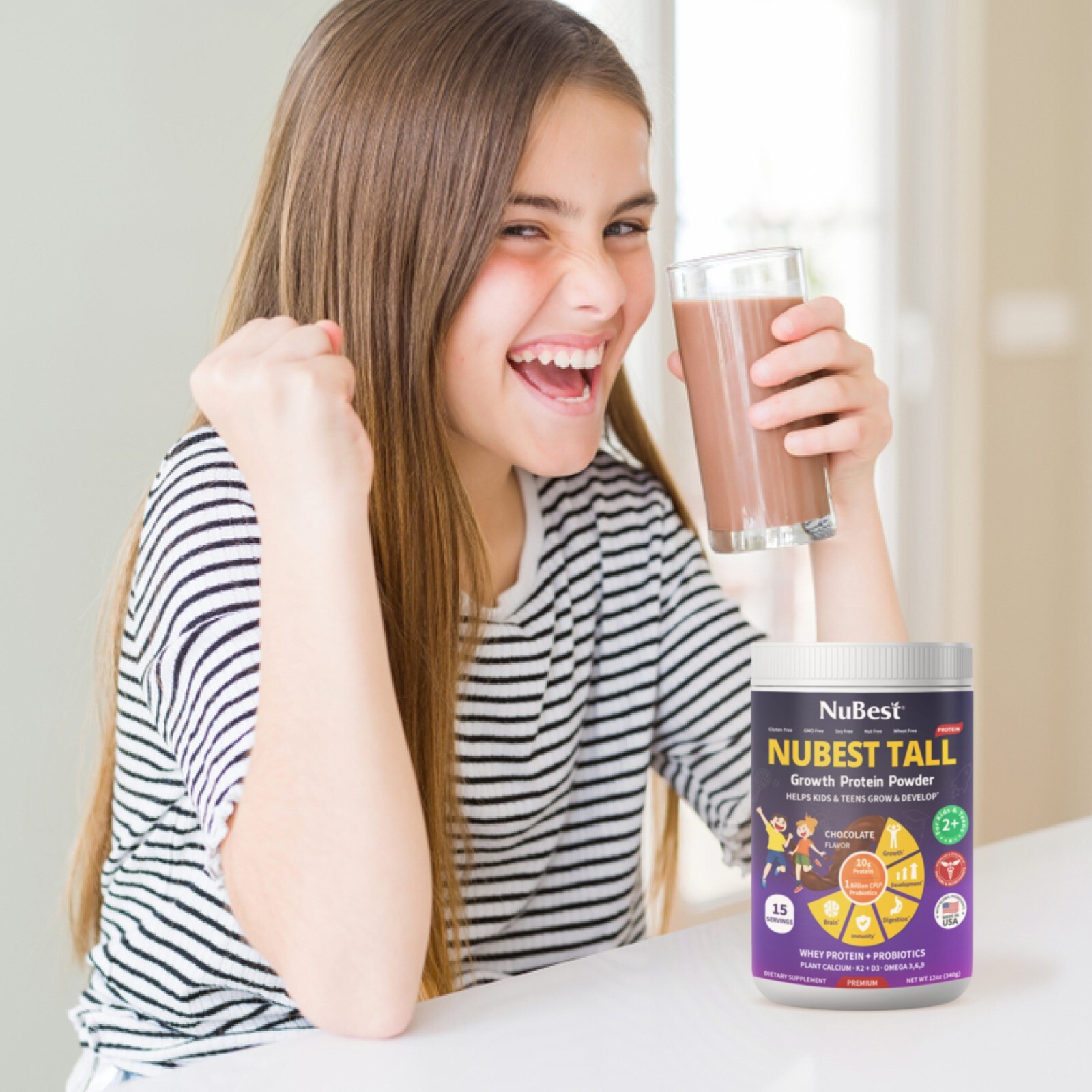 NuBest Tall Growth Protein Powder – Helps Kids & Teens Grow, Develop (Chocolate)