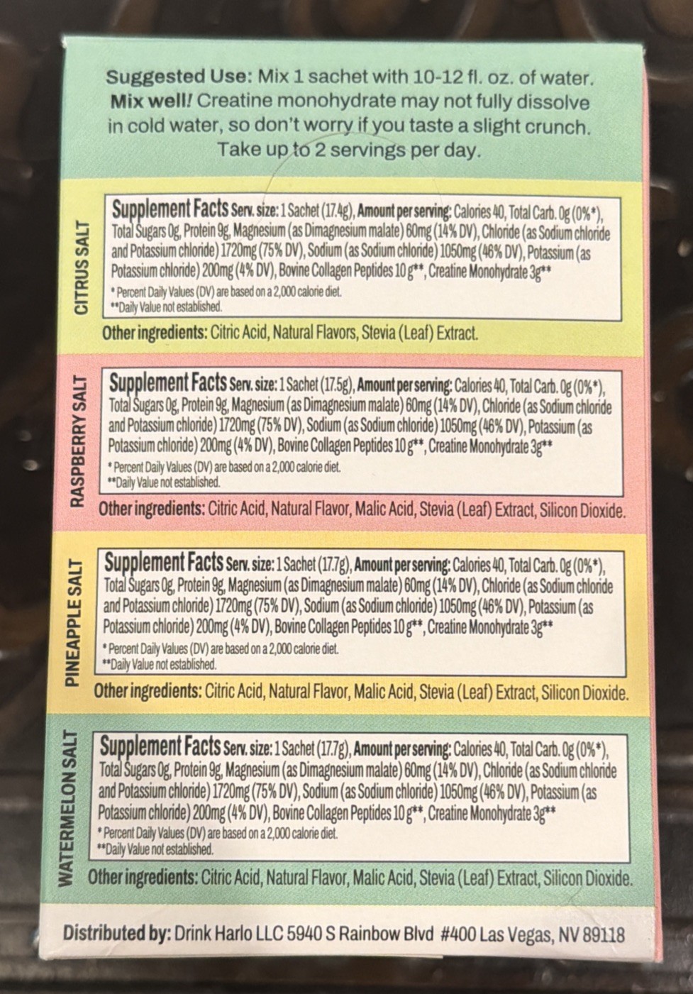 HARLO 3-in-1 Performance Mix Salty By Design! MIX DRINK GO 12 Sachets / Packets
