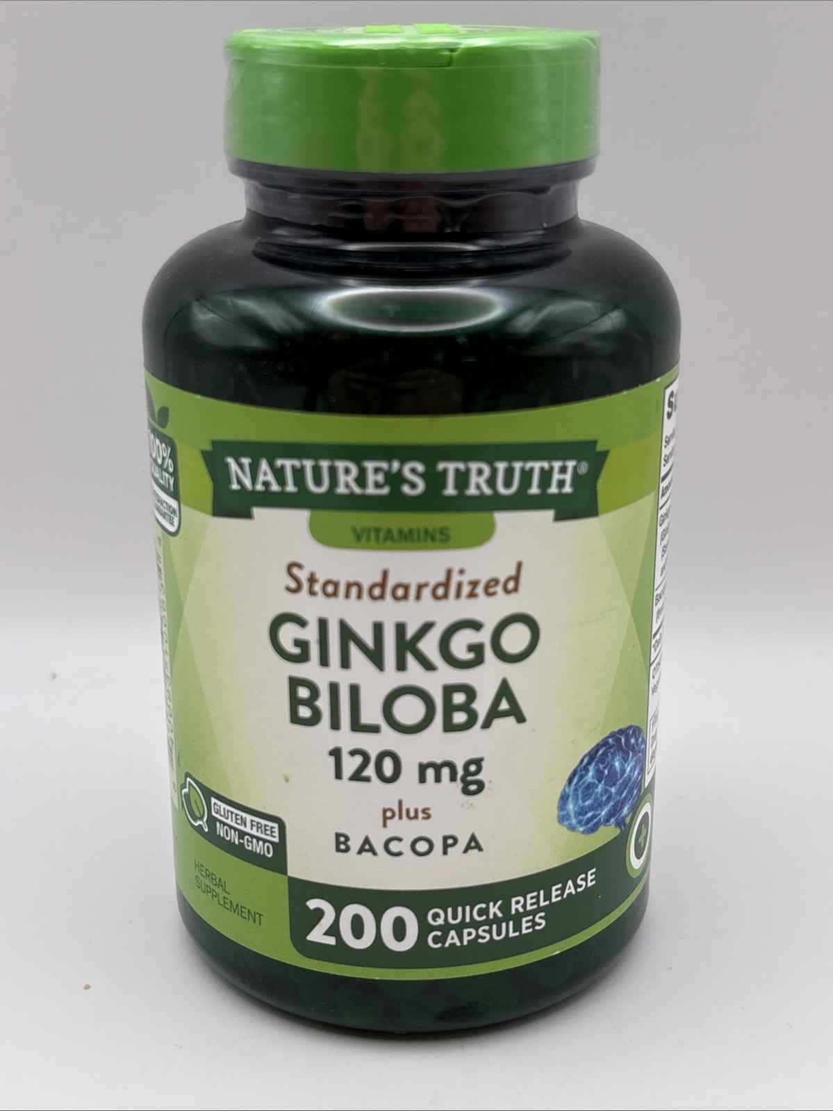 Nature’s Truth Ginkgo Biloba 120mg plus Bacopa 200 Quick Release Capsules -05/27