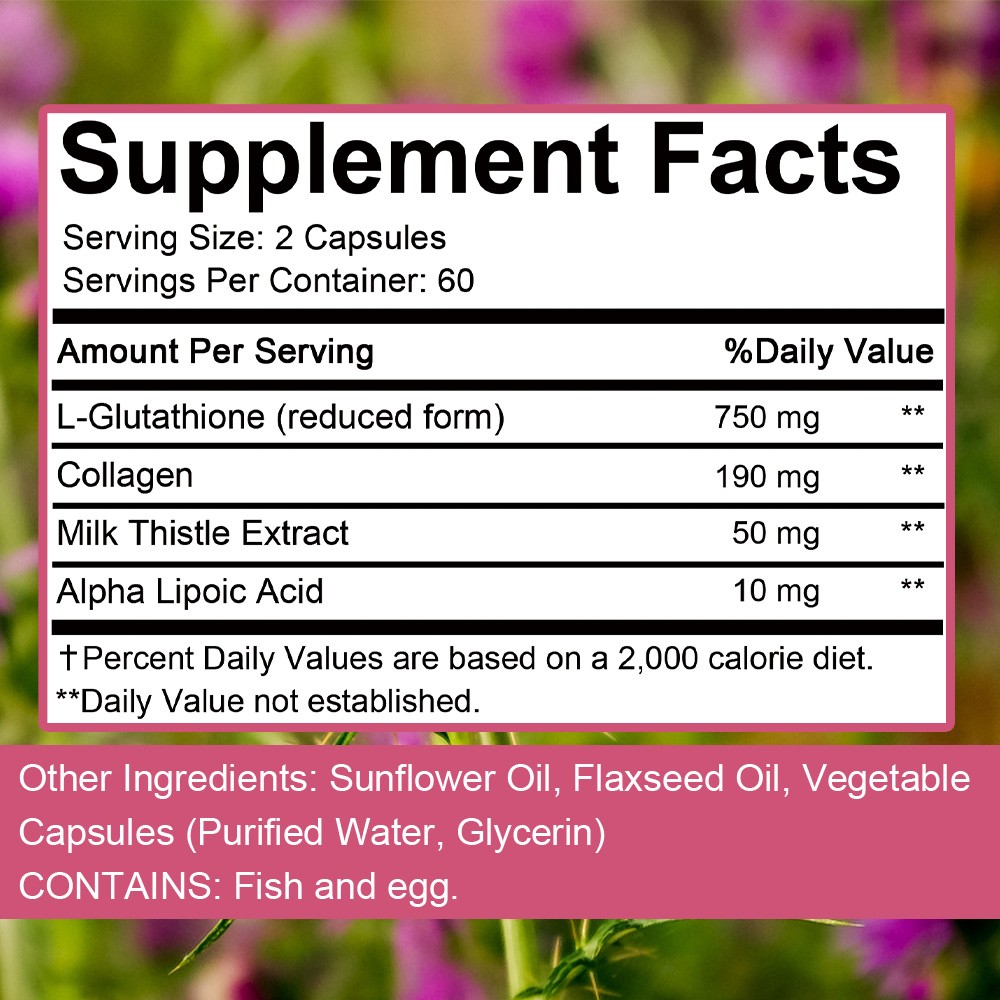 L-Glutathione with Collagen, ALA Skin Brightening&Antioxidant Formula 30~120CT
