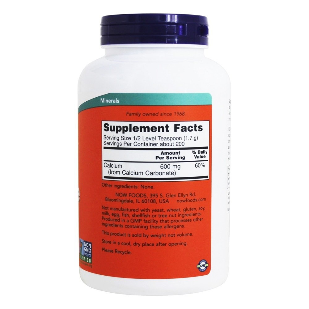 NOW Foods Calcium Carbonate Powder, 12 Ounces