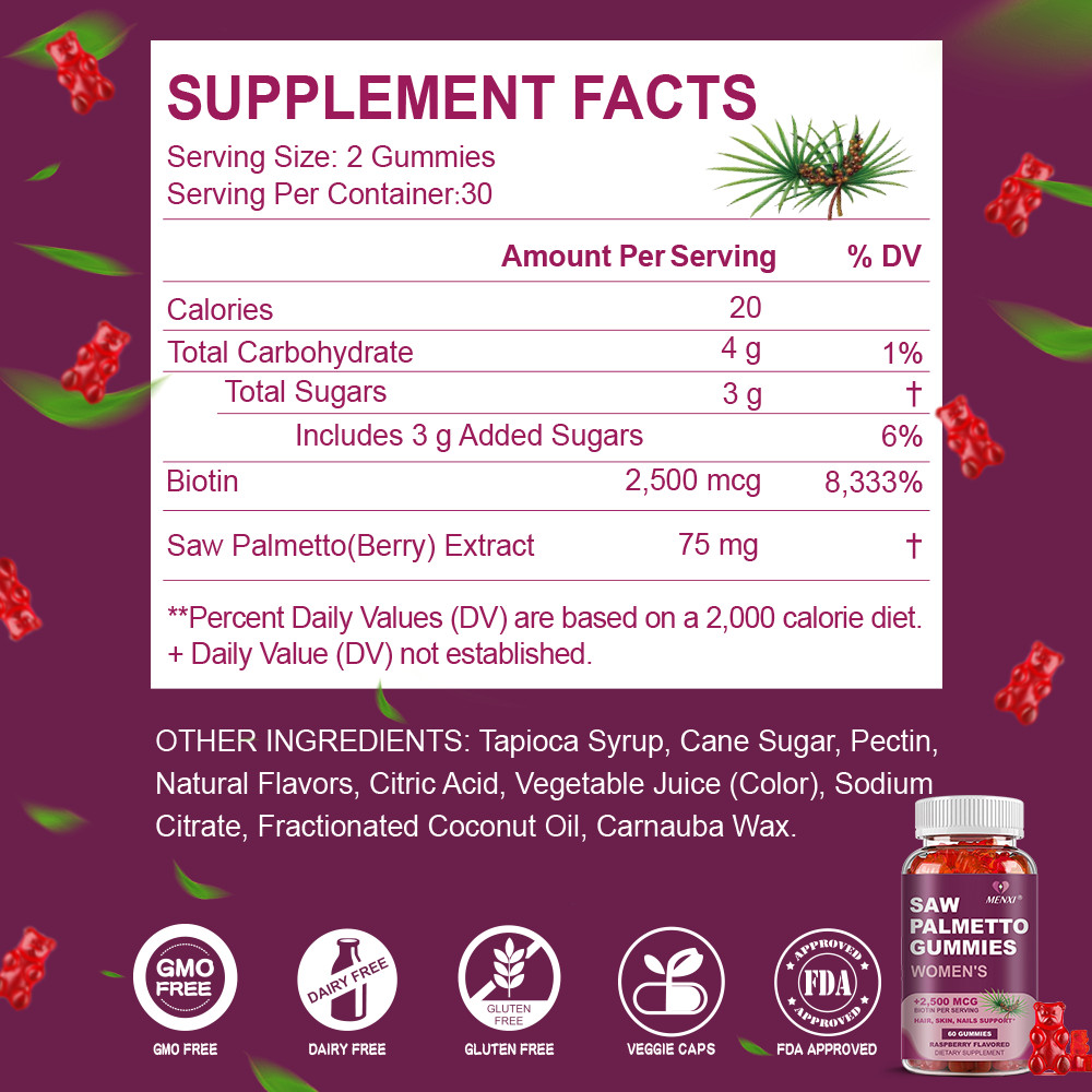 Extra Strength Saw Palmetto for Women DHT Blocker Thickening Hair Vitamins
