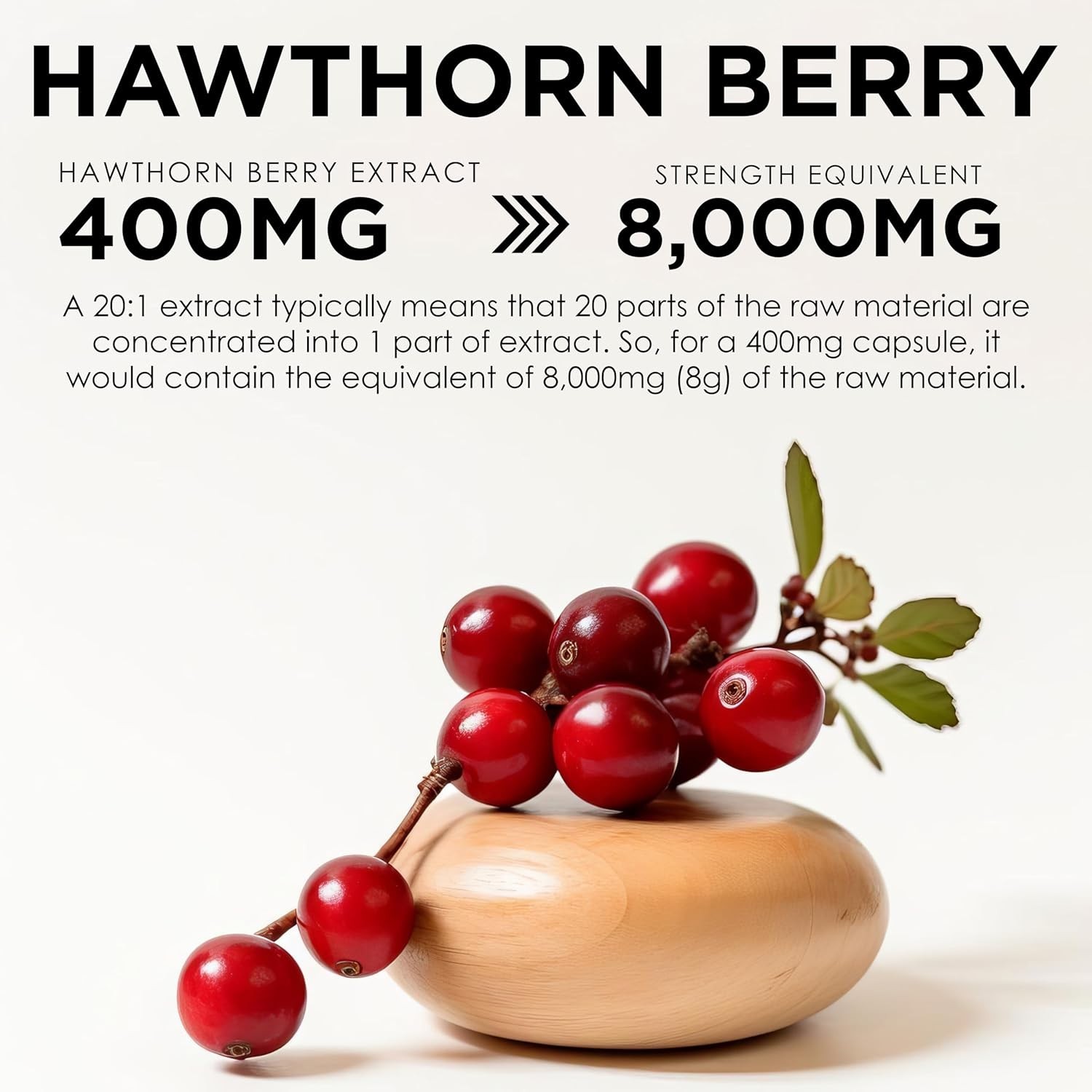 Earth BOTANIC Organic Hawthorn Berry Extract 20:1, 8000 mg Equivalent