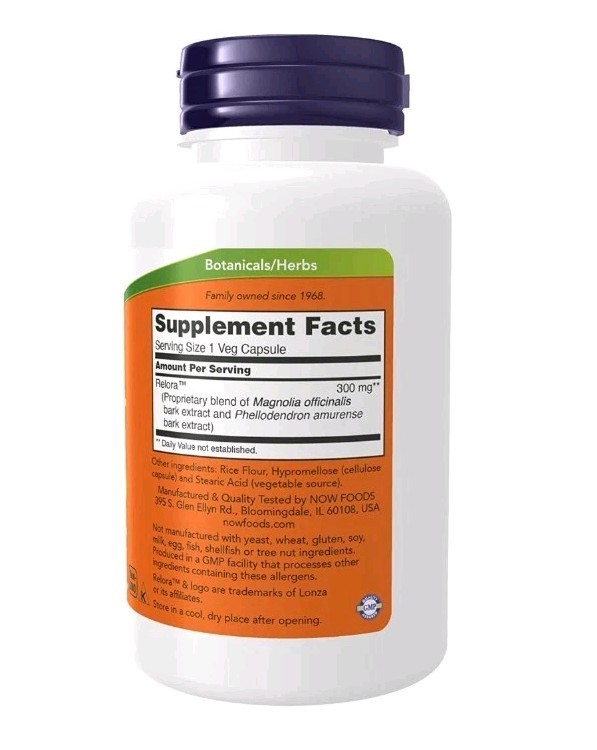NOW FOODS Relora 300 mg 120 Veg Capsules Exp 12/2026