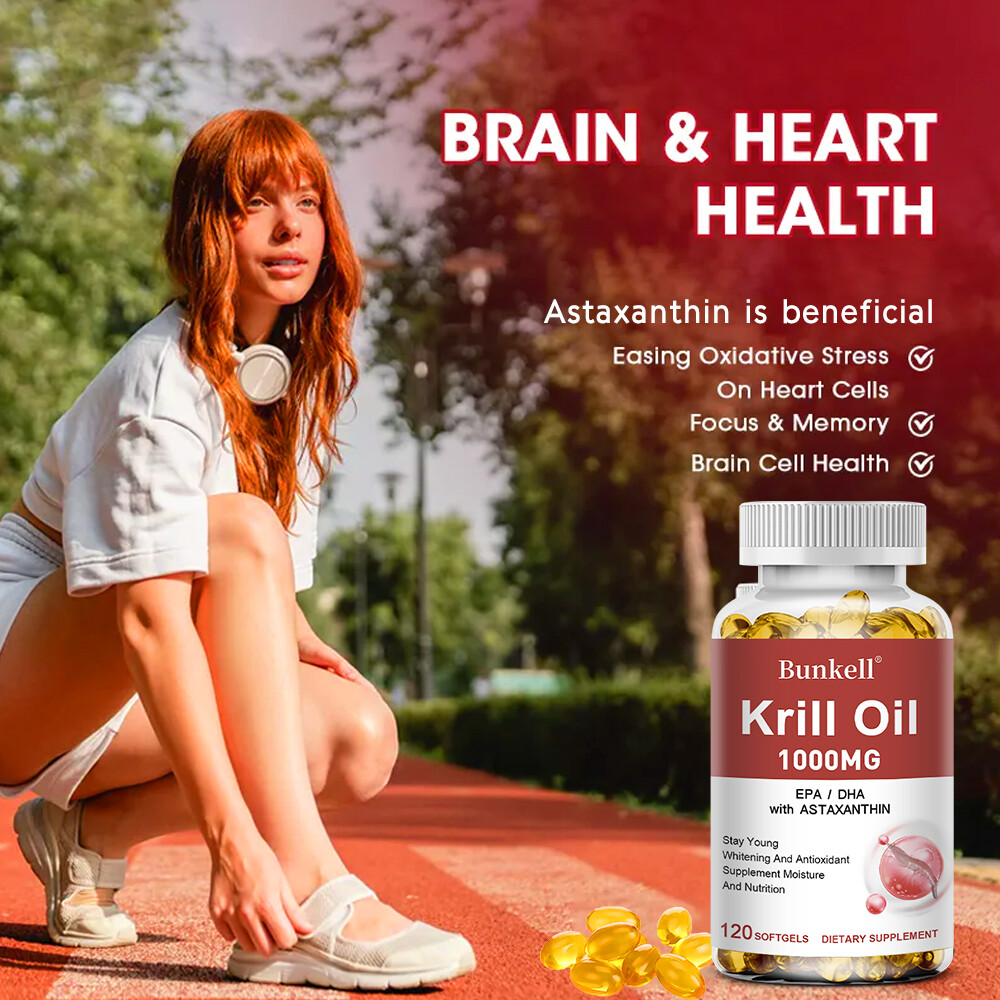 Krill Oil 1000mg Softgel Astaxanthin Omega-3 Antioxidant Anti-Aging