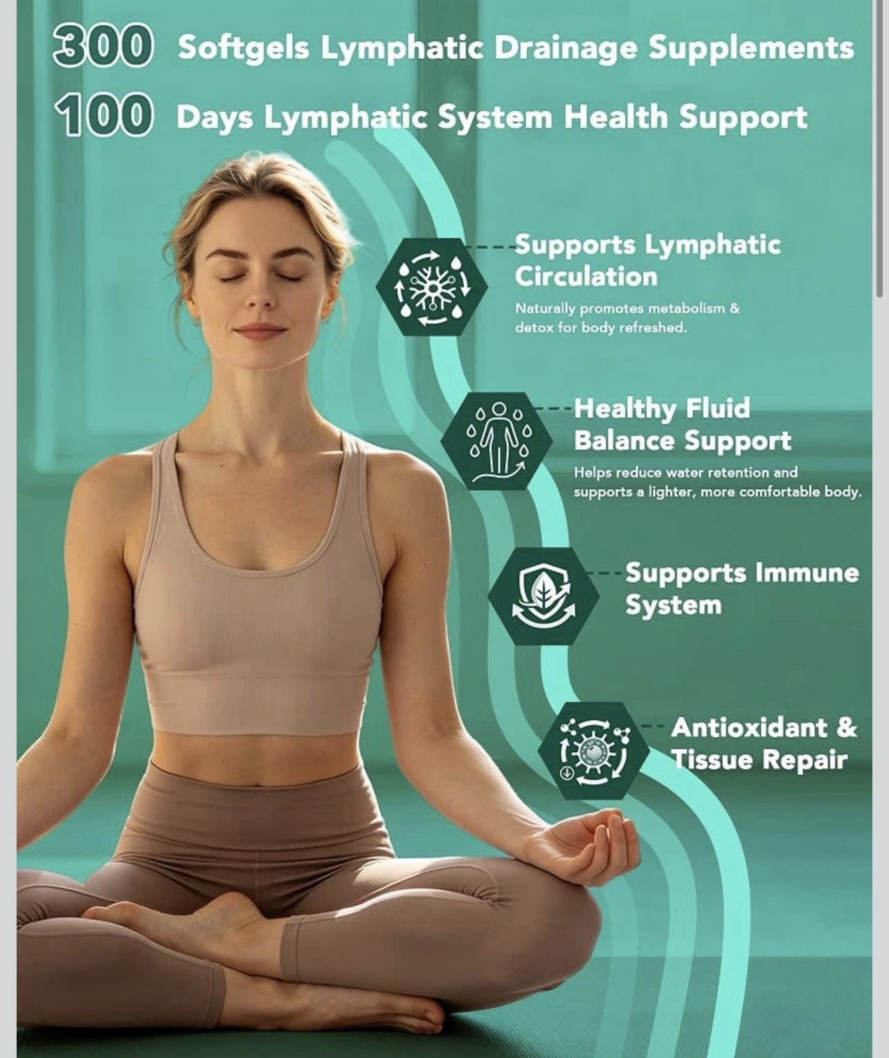 SHAPEINGIRL Lymphatic Drainage Herbal Complex 6,000mg 300 Softgels