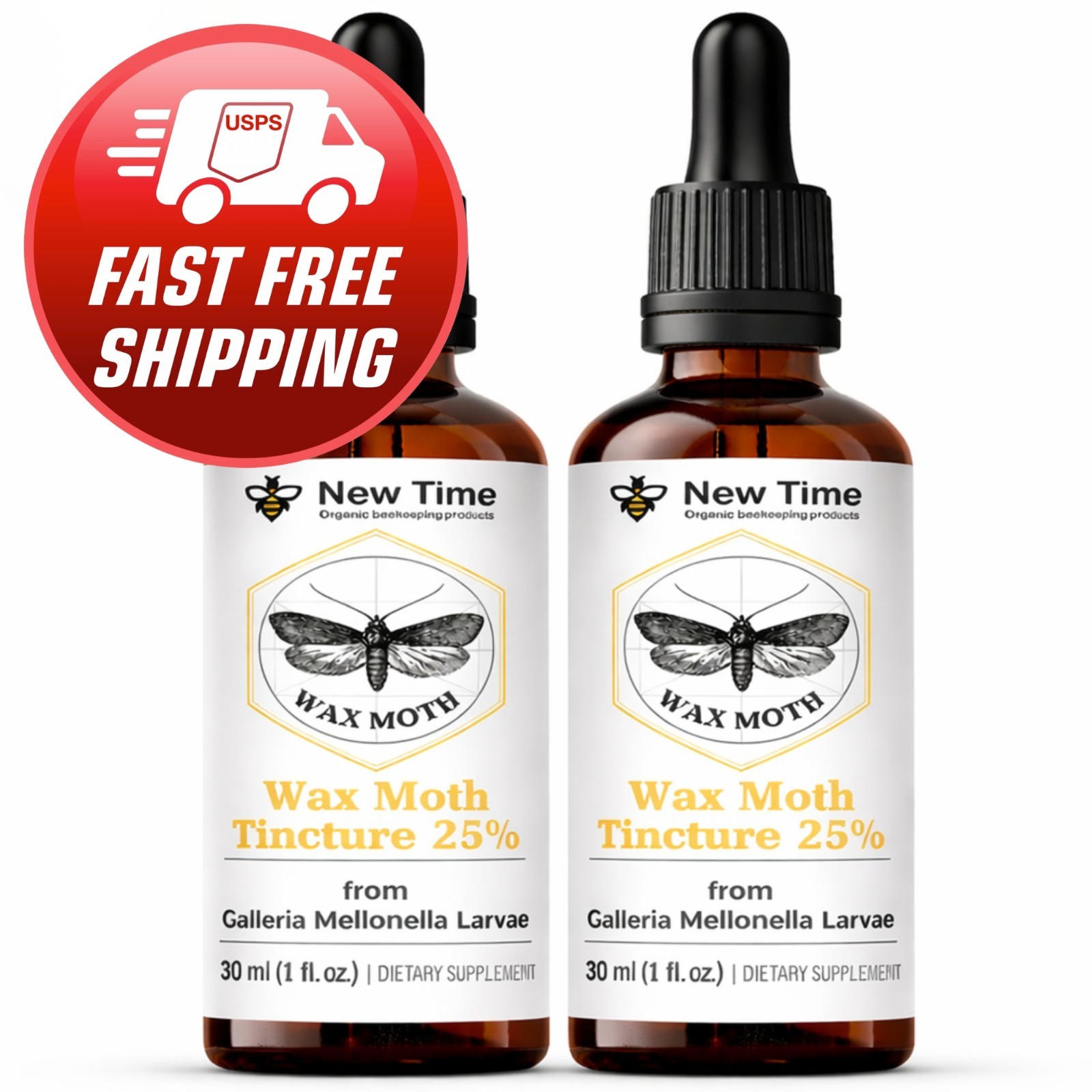 2-Pack Wax Moth Tincture 2 x 30 ml Galleria Mellonella Extract – Liquid Drops
