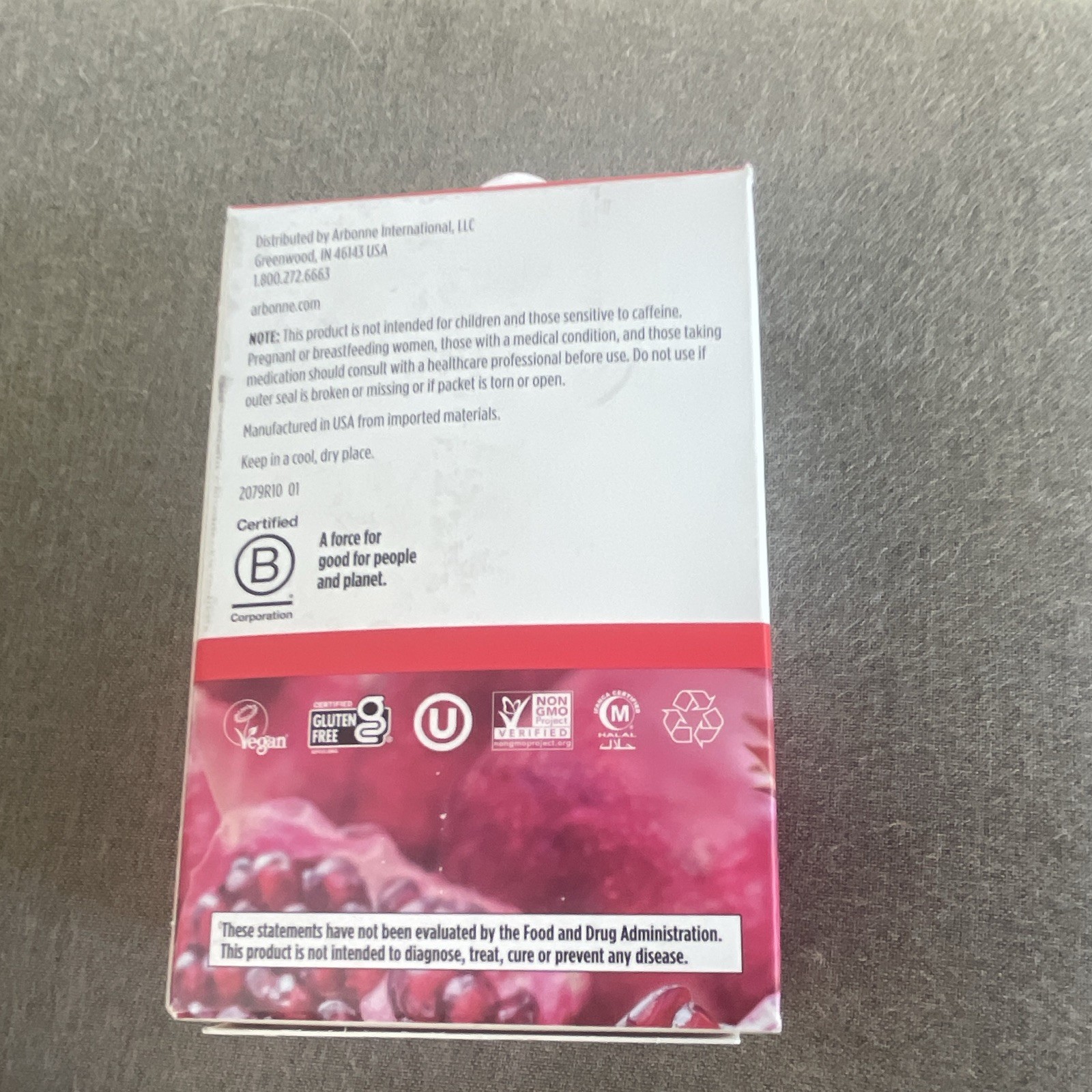Arbonne EnergyFizz Ginseng Fizz Sticks Pomegranate 25 Count Exp 11/2027