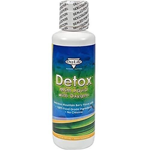 Oxylife Detox MSM Liquid with Oxygen Mountain Berry Flavor 16 Ounces