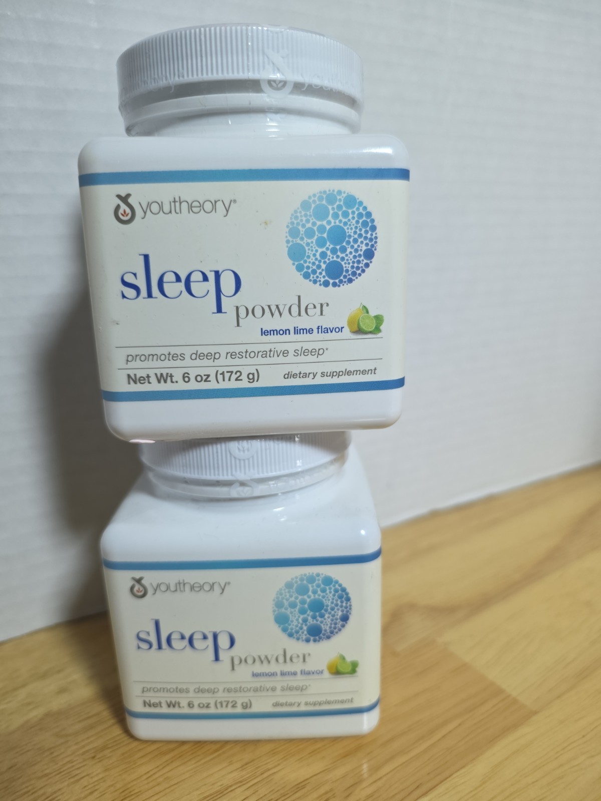 2 Youtheory Sleep Nighttime Advanced Powder Restore Sleep Dietary Supplement 6oz
