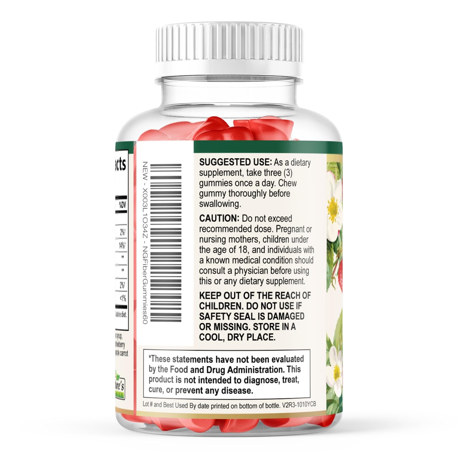 Nature’S Gummies Prebiotic Fiber Gummies – 4G Dietary Fiber Per Serving – Extra