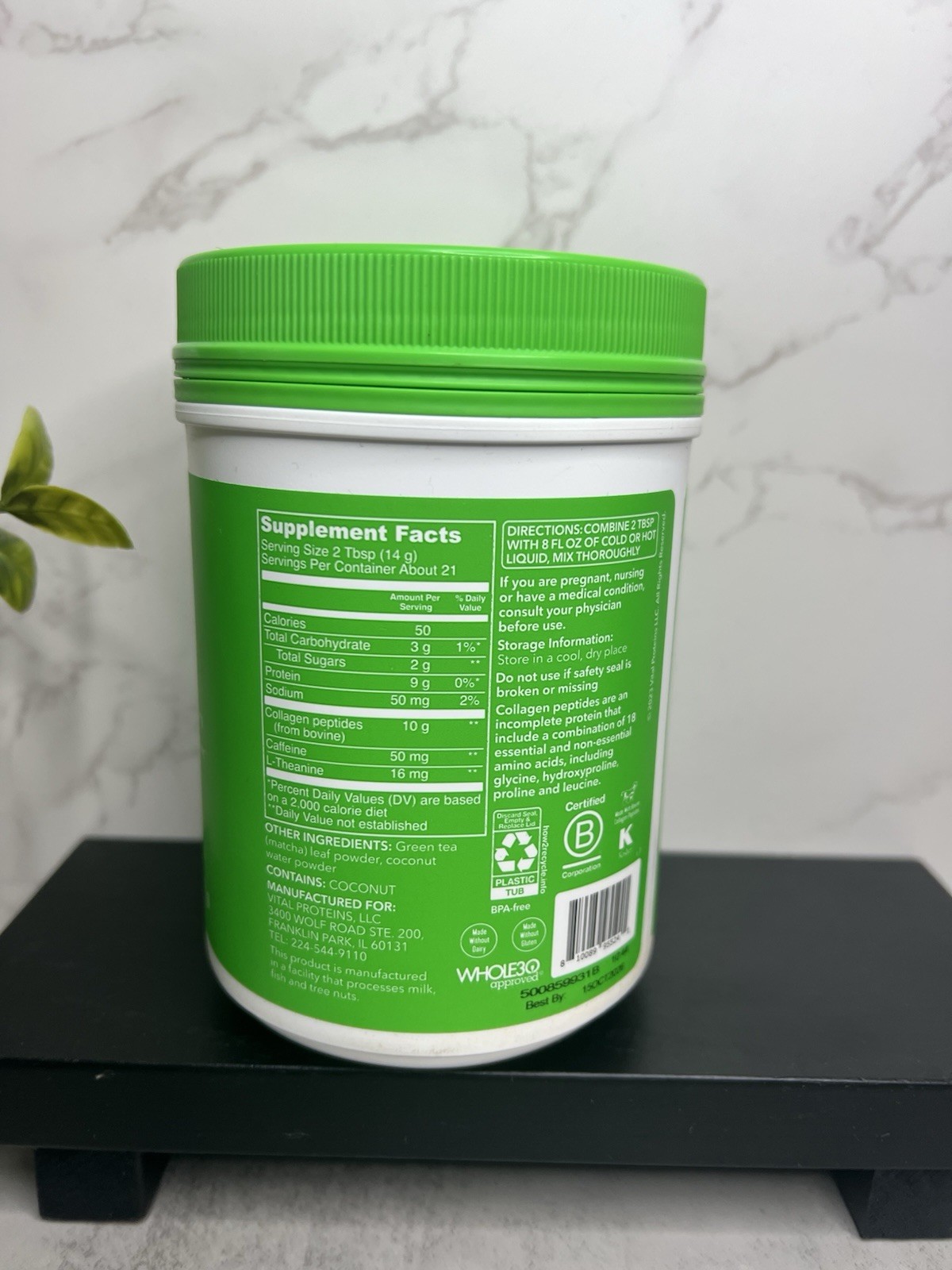 Vital Proteins Matcha Collagen Original Matcha Powder 10.5 oz Exp 10/2026