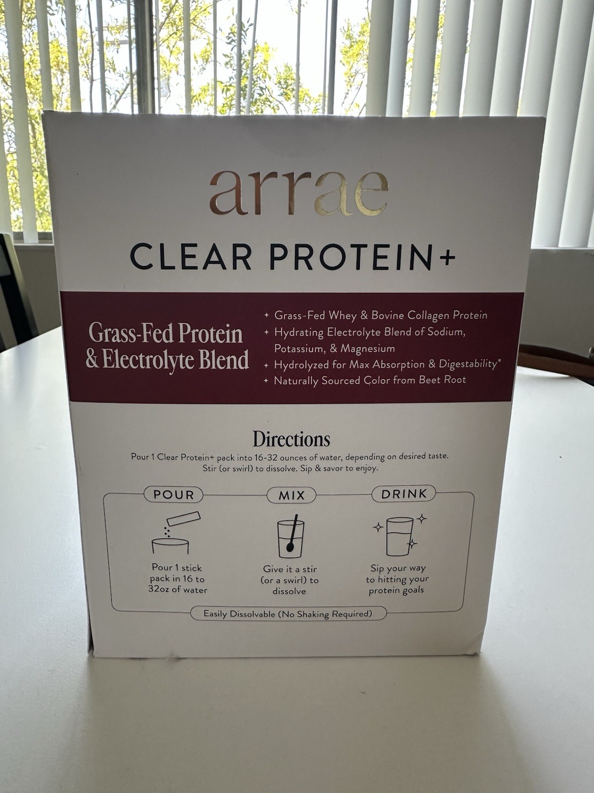 Arrae Clear Protein Plus 15g Grass-Fed Raspberry Yuzu, 20-Pack, Zero Sugar