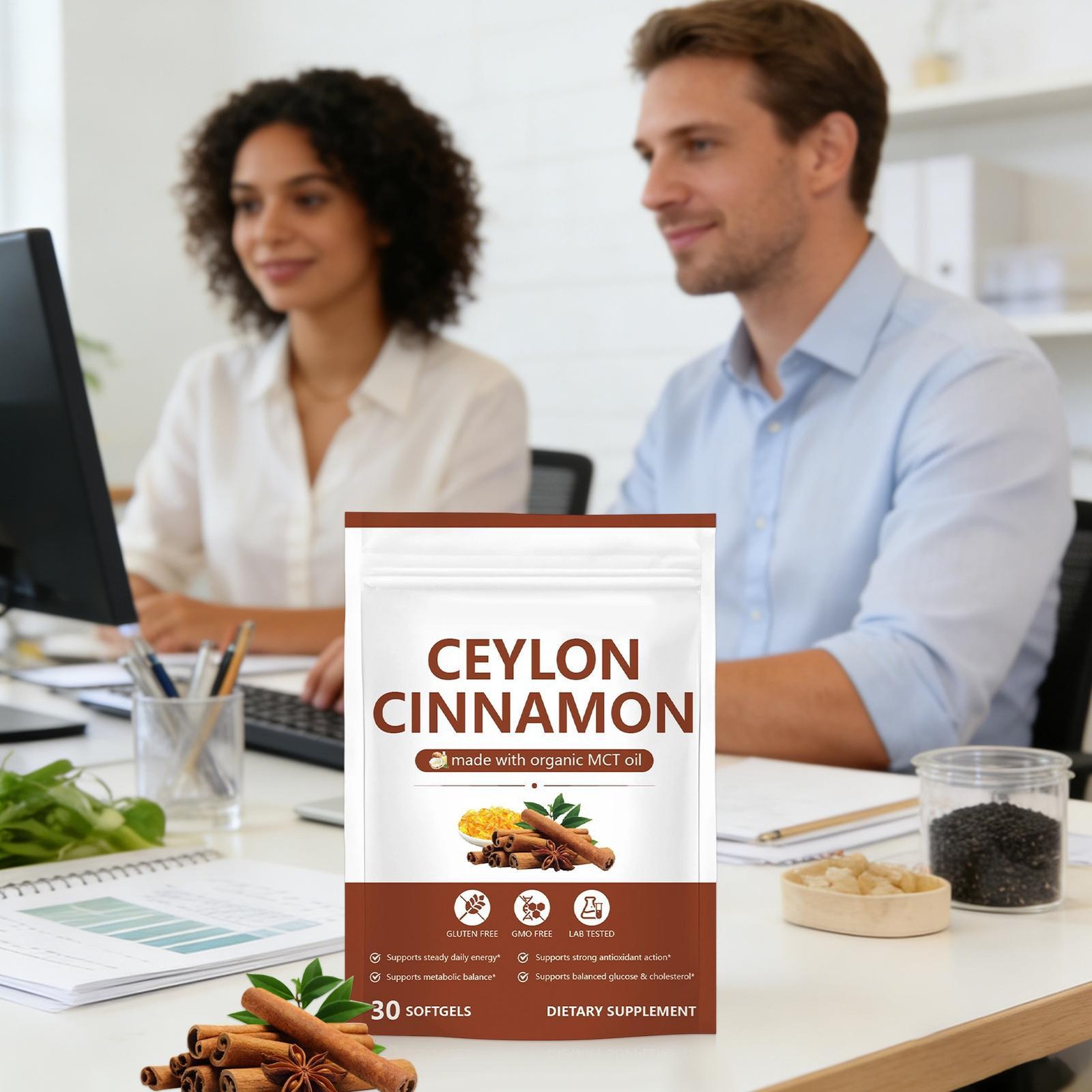 Ceylon Cinnamon Softgels with MCT Oil – 30 Softgels – True Ceylon Cinnamon Supp