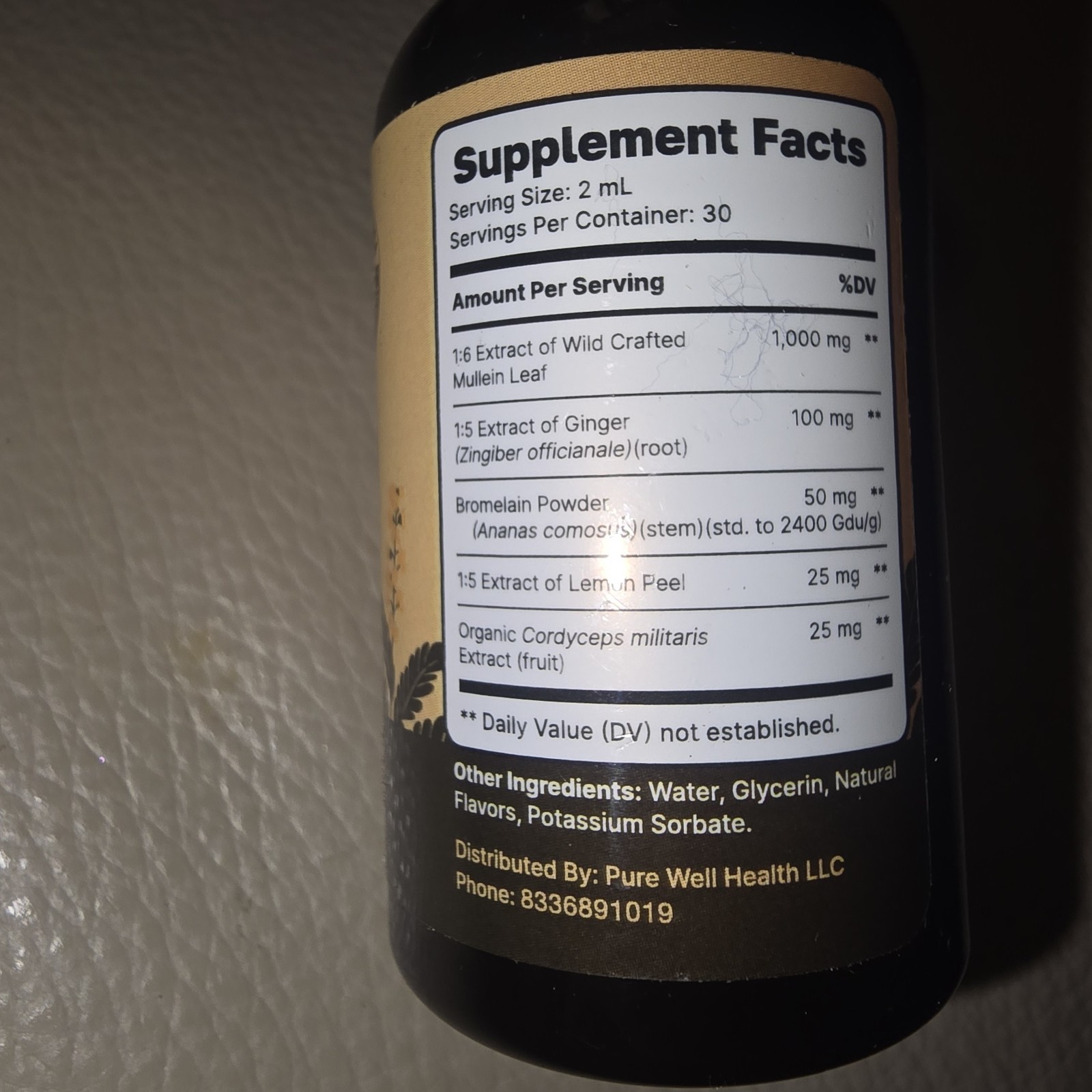 RespiClear Wild Mullein Leaf Extract 2 oz. Dietary Supplement New Sealed 11/2027