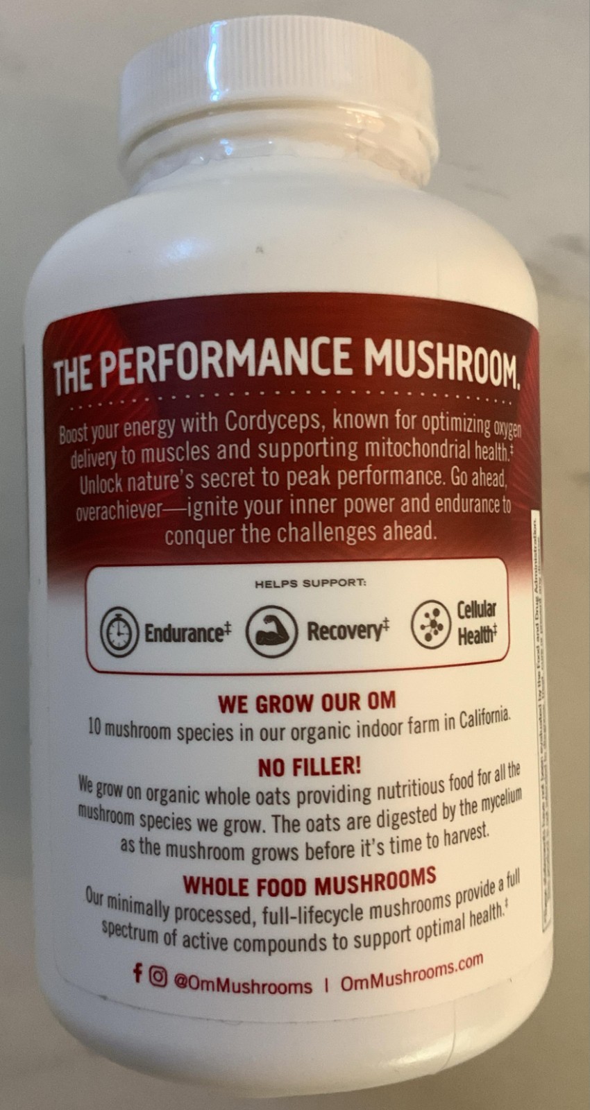 Om Mushrooms Cordyceps Capsules, 2000mg per Serving, 195ct(2/2027)