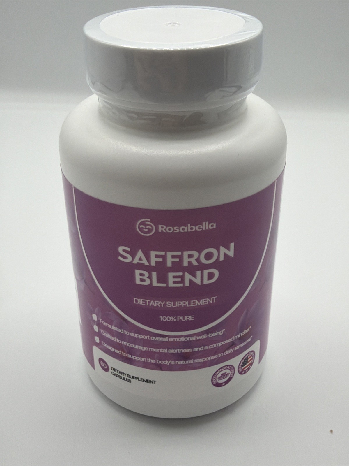 Rosabella Saffron Blend Mood & Emotional Support 60ct 60mg Vegan Exp 09/2027