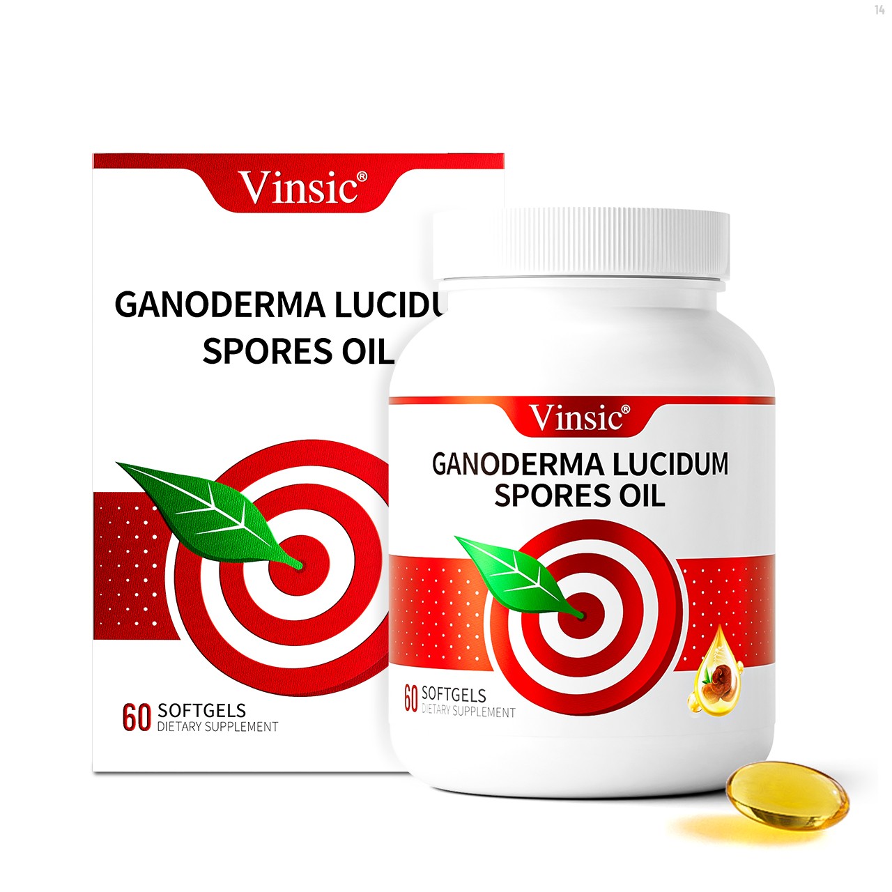 Pure Ganoderma Lucidum Spore Oil Supplement – Vinsic Brand, 60 Softgels