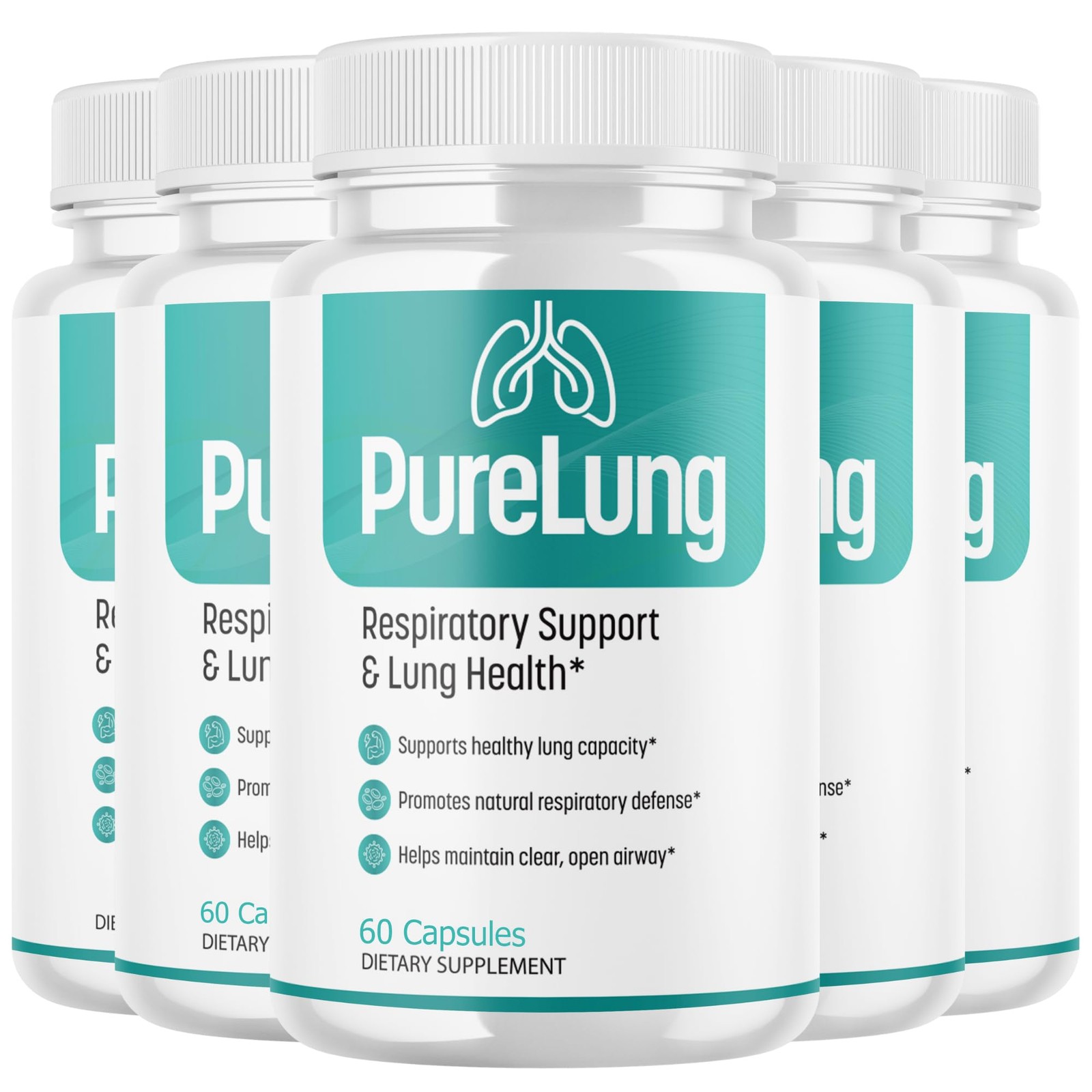 Valdivia PureLung 300 Capsules 5 Pack Daily Wellness Supplement Made in USA