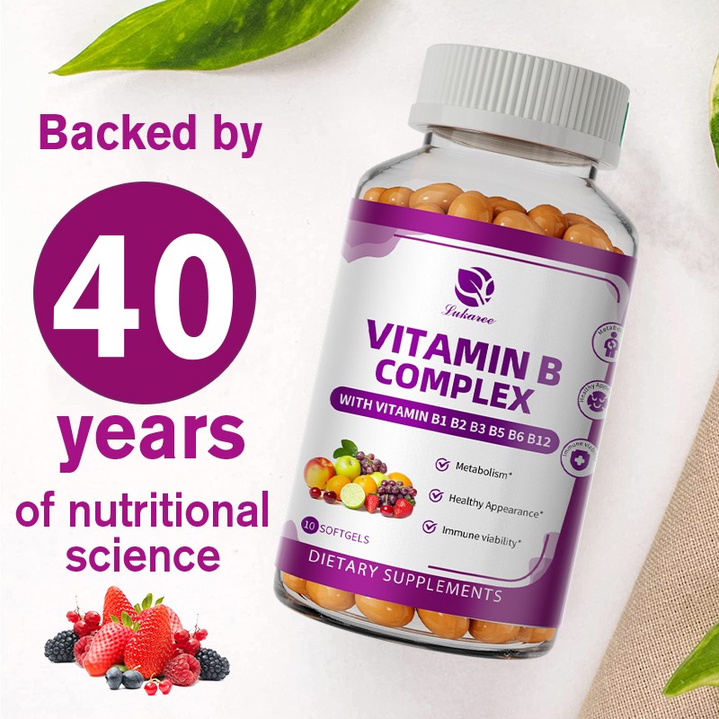 Vitamin B Complex 120 Capsules – B1,B2,B3,B5,B6,B7,B9,B12, Energy Immune Support