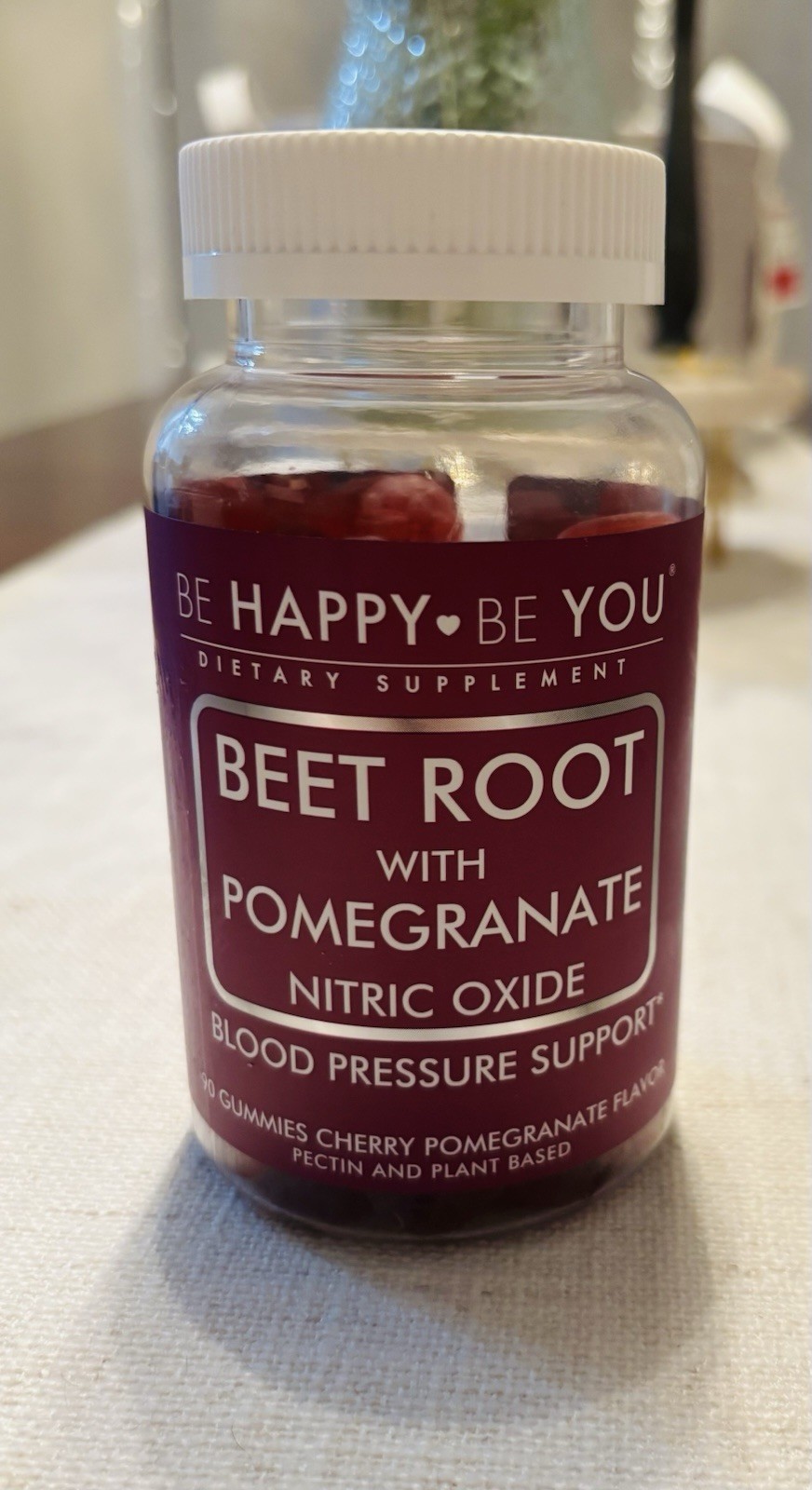 Be Happy Be You Beet Root Pomegranate Gummies Cherry Pomegranate 90ct Vitamin