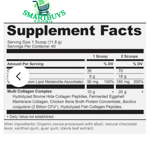 Chocolate Flavor Ancient Nutrition Multi Collagen Protein 16.65 oz EXP 2028