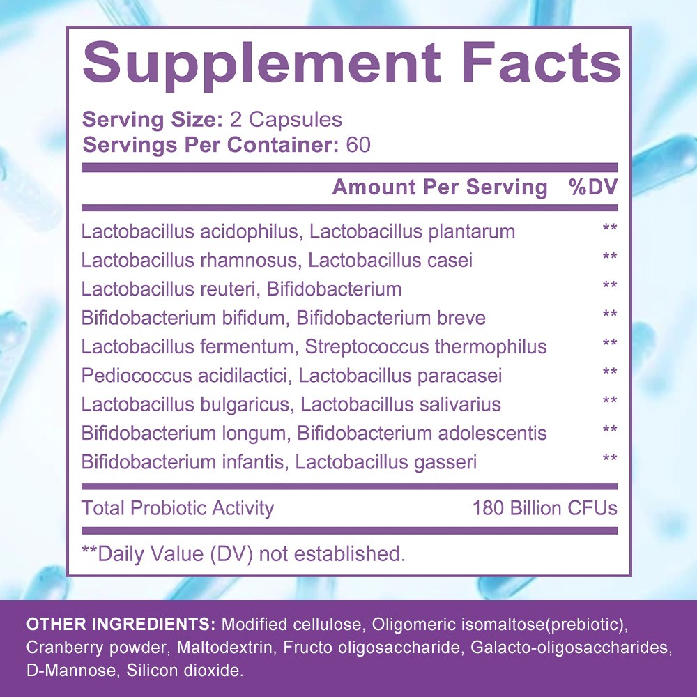 Probiotics For Women,W/ Prebiotics,Urinary Tract Health Bladder Support 120 Caps