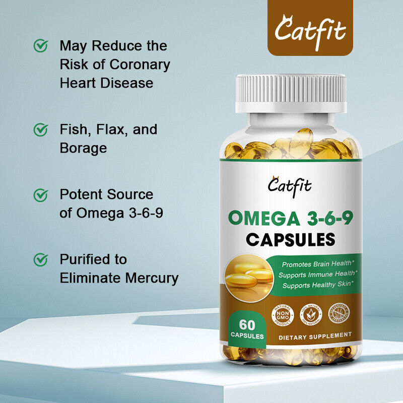 Omega 3-6-9 Fish Oil Softgels 500mg – Essential Fatty Acids for Heart & Brain