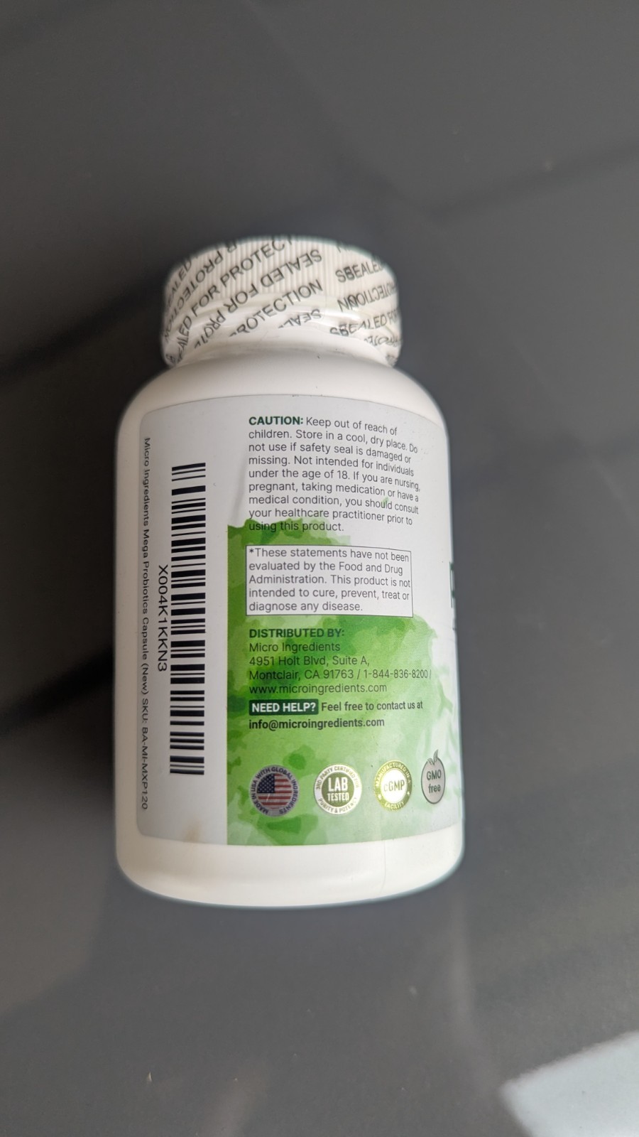 Microingredients Mega Probiotics + Enzymes 120 Veg Caps Exp 09/2027